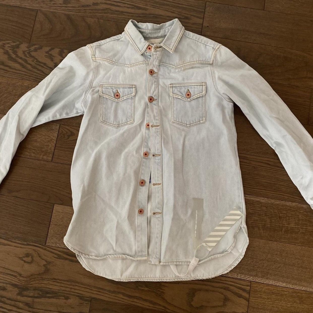 Off-White × Virgil Abloh Off White Denim Eagle Jacket Size US S / EU 44-46 / 1 - 2 Thumbnail