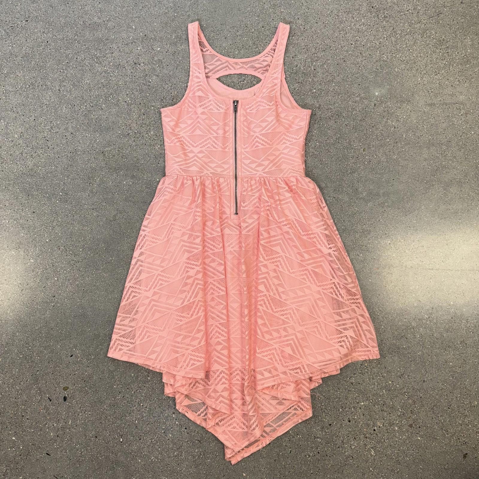 Designer Material Girl Dress Womens M Pink Geometric Lace Sleeveless Size ONE SIZE - 5 Thumbnail
