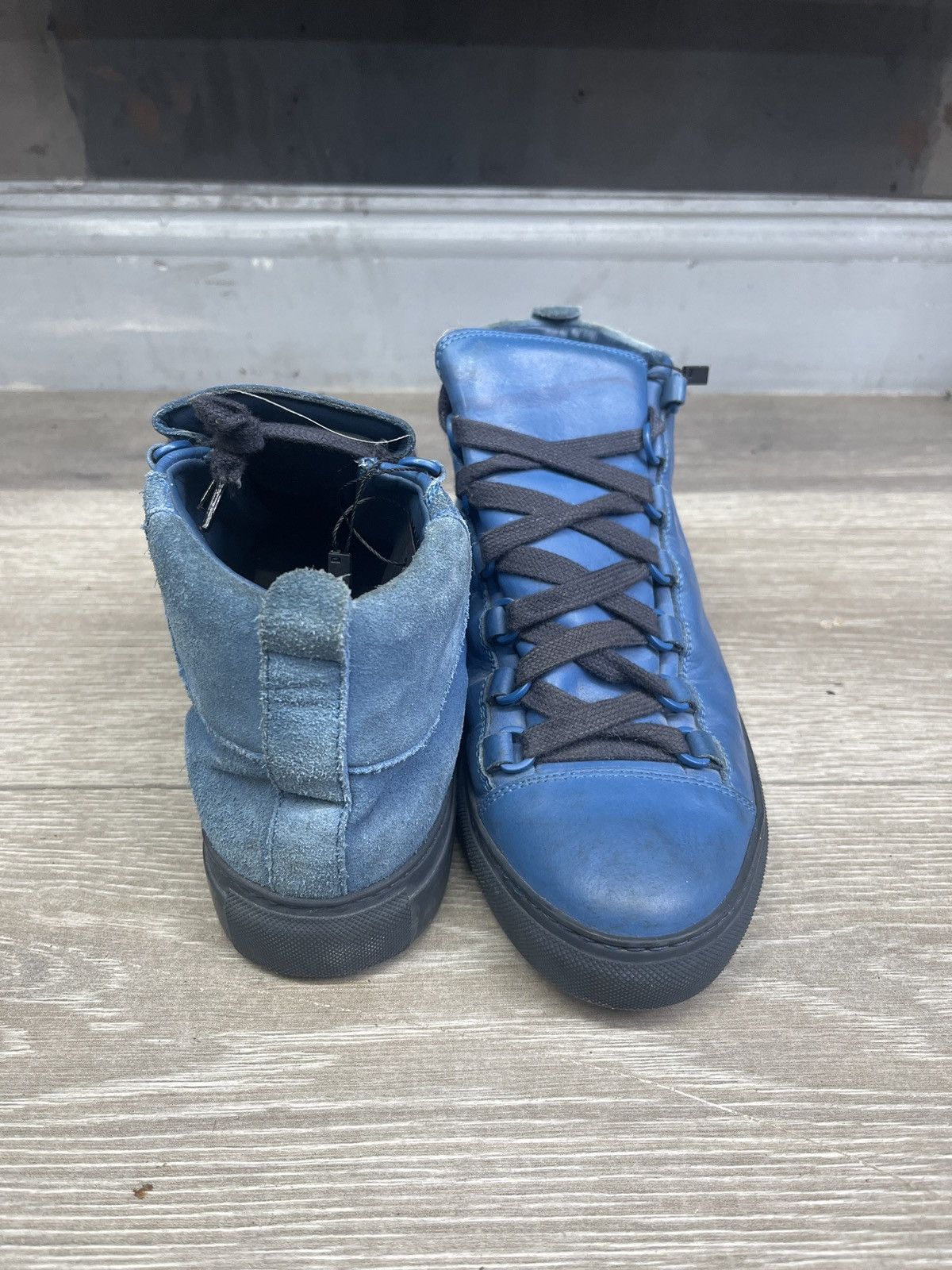 Balenciaga Balenciaga Arena High-Top Trainers Blue Leather Size US 6 / EU 39 - 7 Thumbnail