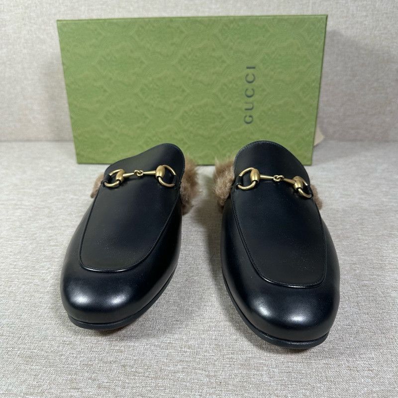 Gucci Gucci Black Lambskin Flat Mules for Men - Size US 9.5 / EU 42-43 - 2 Thumbnail