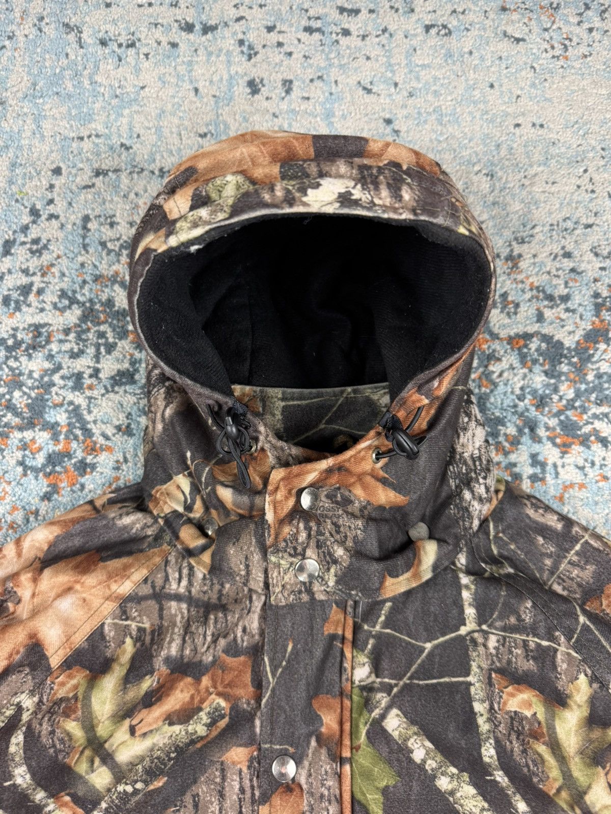 Mossy Oaks × Realtree × Vintage Vintage 90s Mossy Oak print boxy cargo booded hunting jacket Size US L / EU 52-54 / 3 - 10 Thumbnail