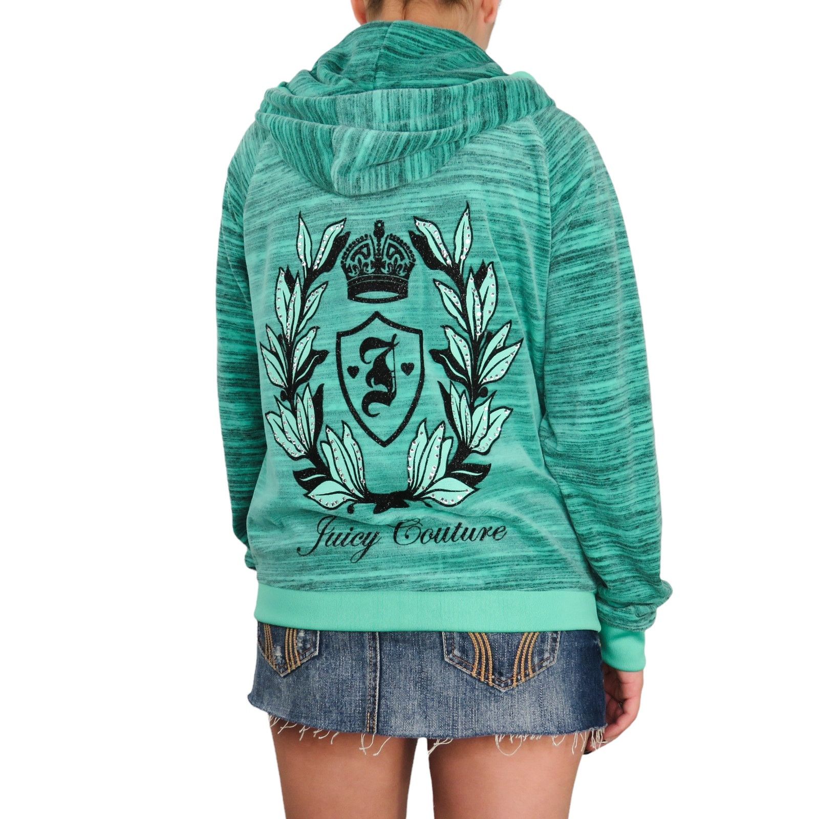Juicy Couture × Vintage Y2K Juicy Couture Velour Blue Zipper Hoodie Bling Large Size L / US 10 / IT 46 - 1 Thumbnail