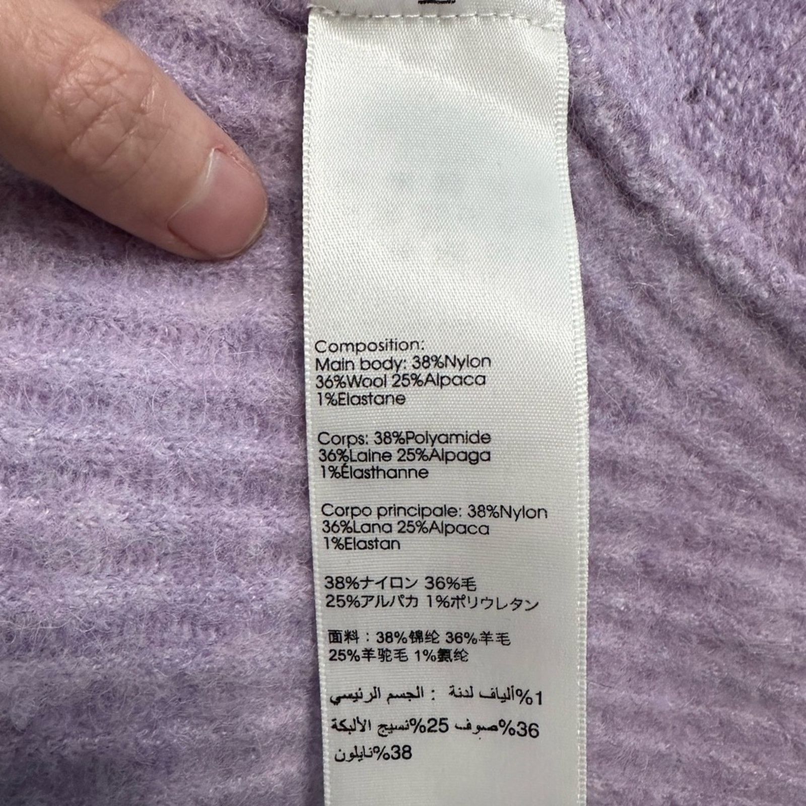 3.1 Phillip Lim Lofty Lilac Alpaca Wool Oversized Sweater Size XS / US 0-2 / IT 36-38 - 8 Thumbnail