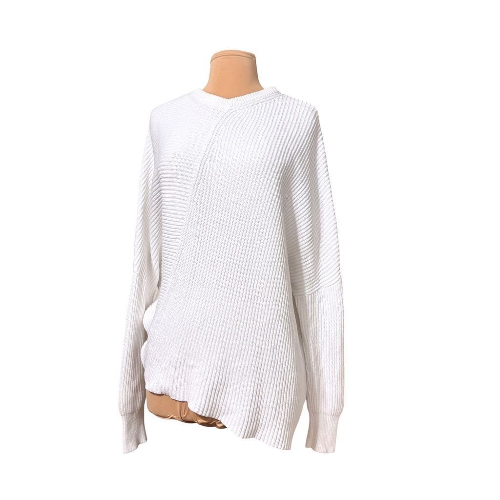 Free People Free People Ribbed Sweater White Small Asymmetric Oversized Size S / US 4 / IT 40 - 5 Thumbnail