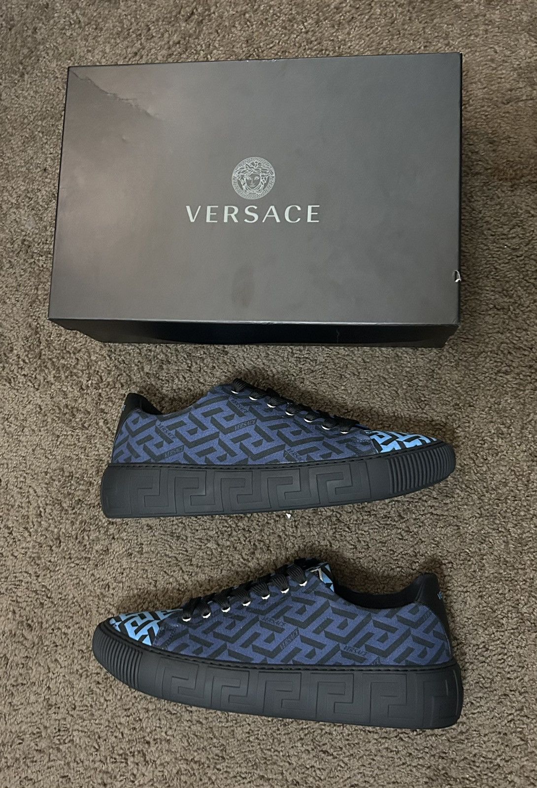 Versace Versace Greca Canvas Blue/Black Size US 12 / EU 45 - 3 Thumbnail