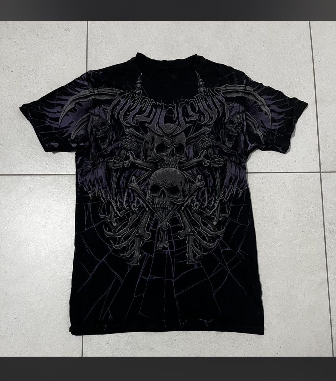 Affliction Affliction purple skull print Size US S / EU 44-46 / 1 - 1 Thumbnail