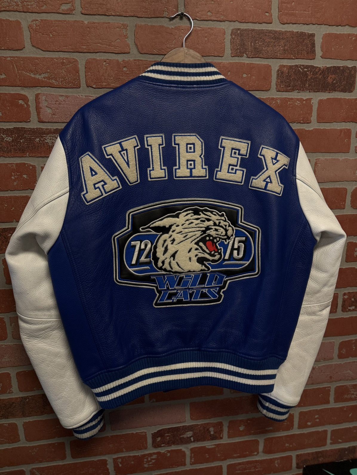 Avirex Avirex Blue White Leather Jacket Size Medium 🧼 Size US M / EU 48-50 / 2 - 18 Thumbnail
