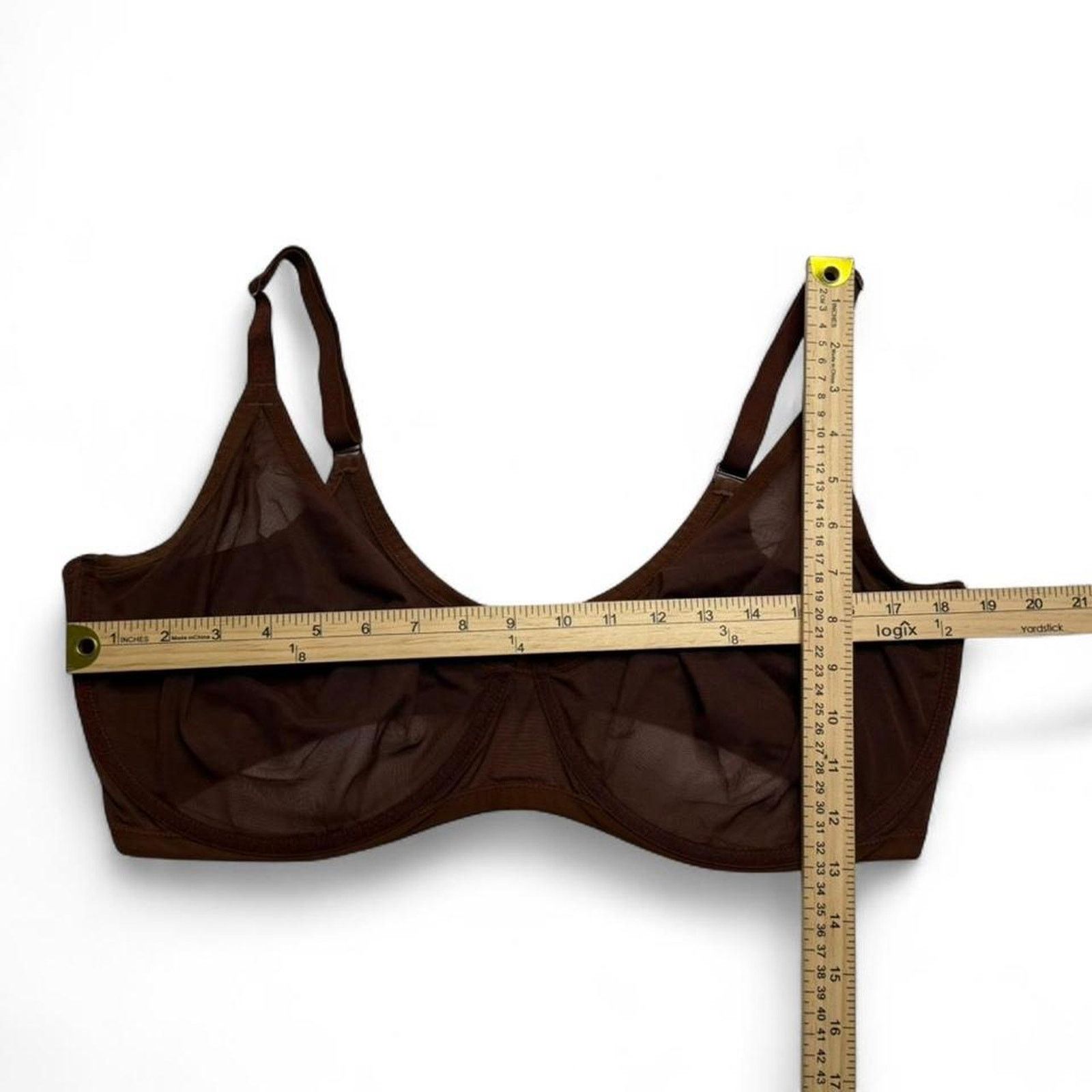 SKIMS Skims Kim K Ultra Fine Mesh Scoop Unlined Under wire brown Size ONE SIZE - 3 Thumbnail