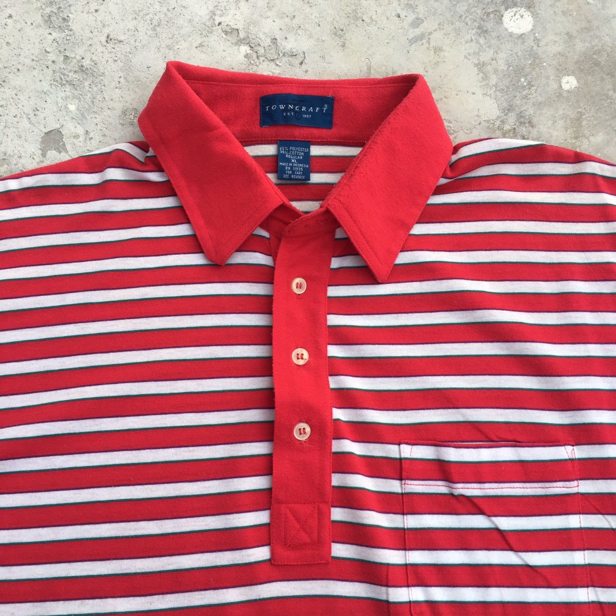 Towncraft × Vintage Vintage Towncraft Stripes Polo Tee Size US XL / EU 56 / 4 - 6 Thumbnail
