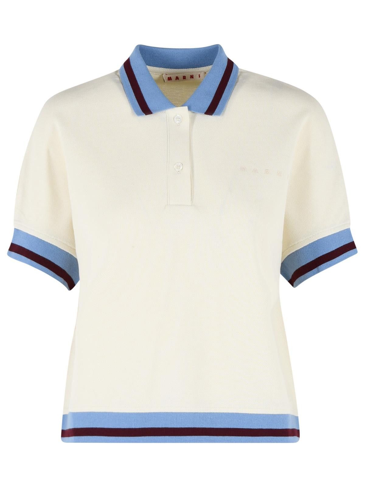 Marni MARNI Ivory Cotton Polo Shirt Size M / US 6-8 / IT 42-44 - 1 Thumbnail