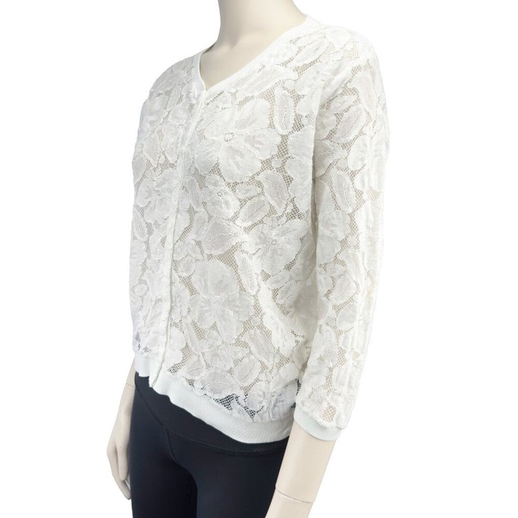 Other UN JOUR AILLEURS Lace White Boho Blouse Mesh Size 2 / M Size M / US 6-8 / IT 42-44 - 3 Thumbnail