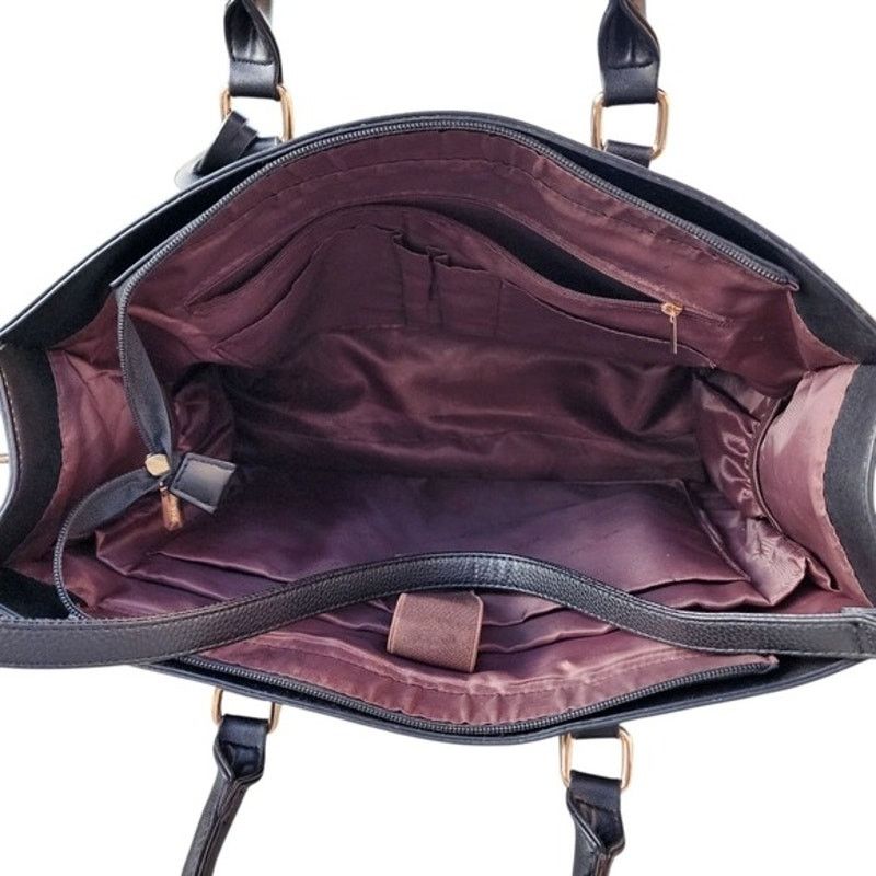 Designer Lovevook Colorblock Vegan Leather Laptop Briefcase Tote Bag Size ONE SIZE - 7 Thumbnail