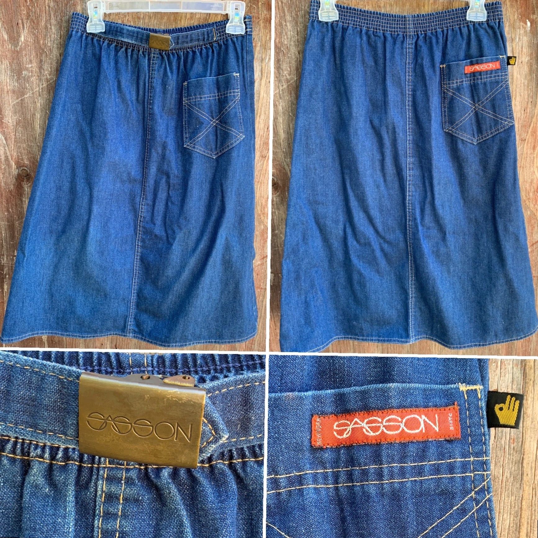 Vintage VINTAGE Sasson Denim Skirt 70s 80s 6 28” Waist Made In USA Union Label Blue Denim Skirt Womens Size 28" / US 6 / IT 42 - 2 Thumbnail