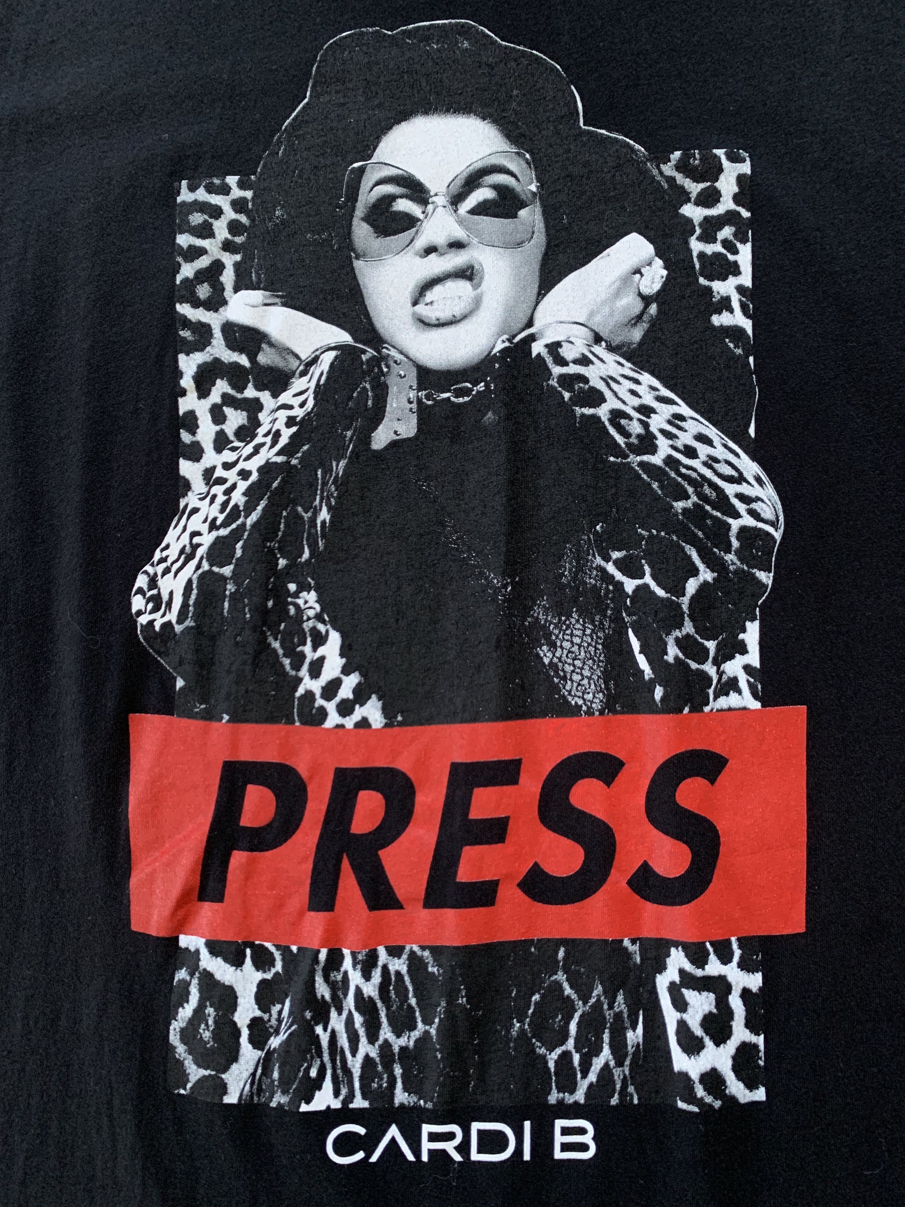 Band Tees Cardi B “PRESS” Official Graphic Black T-Shirt Size S / US 4 / IT 40 - 3 Thumbnail
