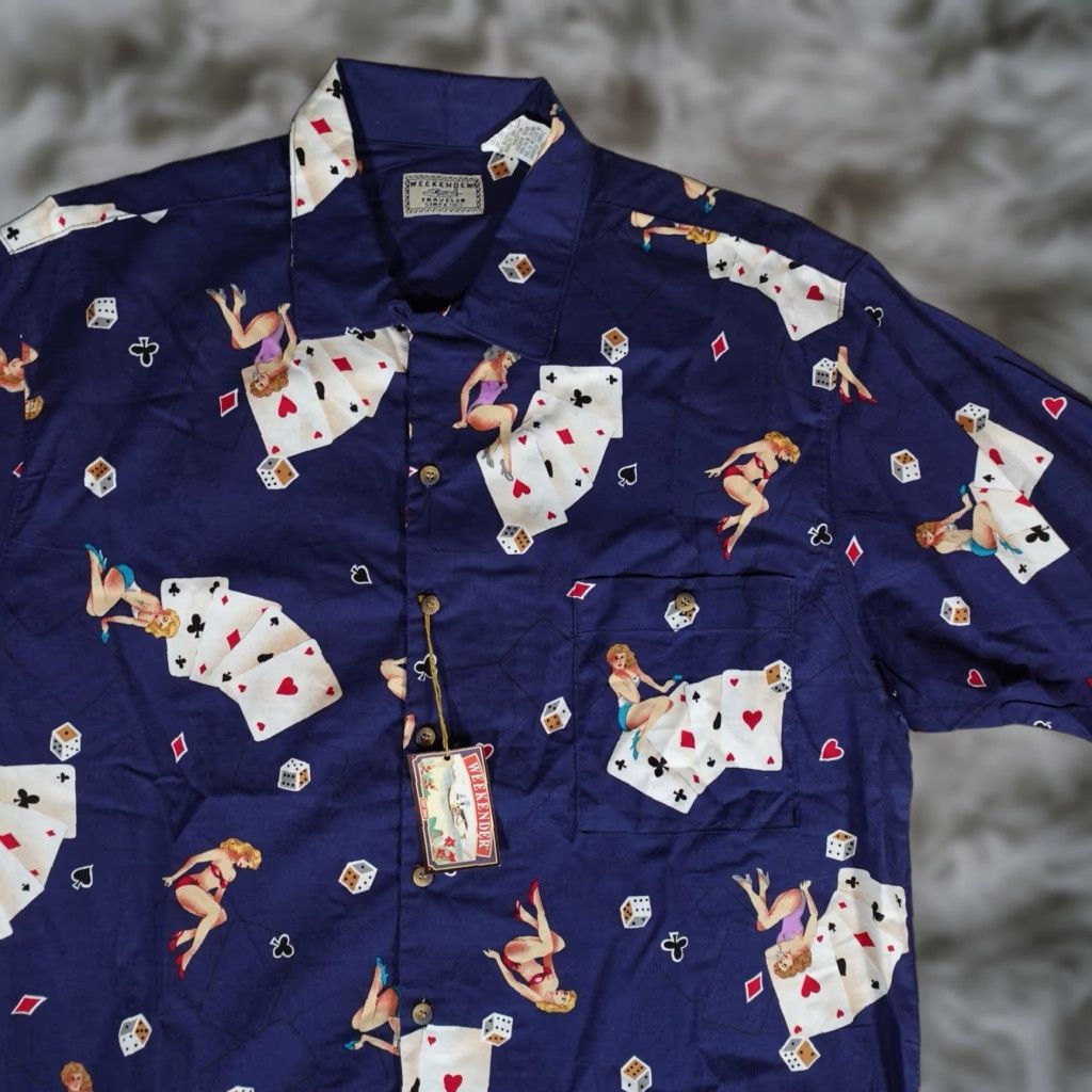 Vintage Vintage Weekender Traveler Hawaiian Camp Shirt Men’s L Blue Graphic Print Button-Up Size US L / EU 52-54 / 3 - 1 Thumbnail