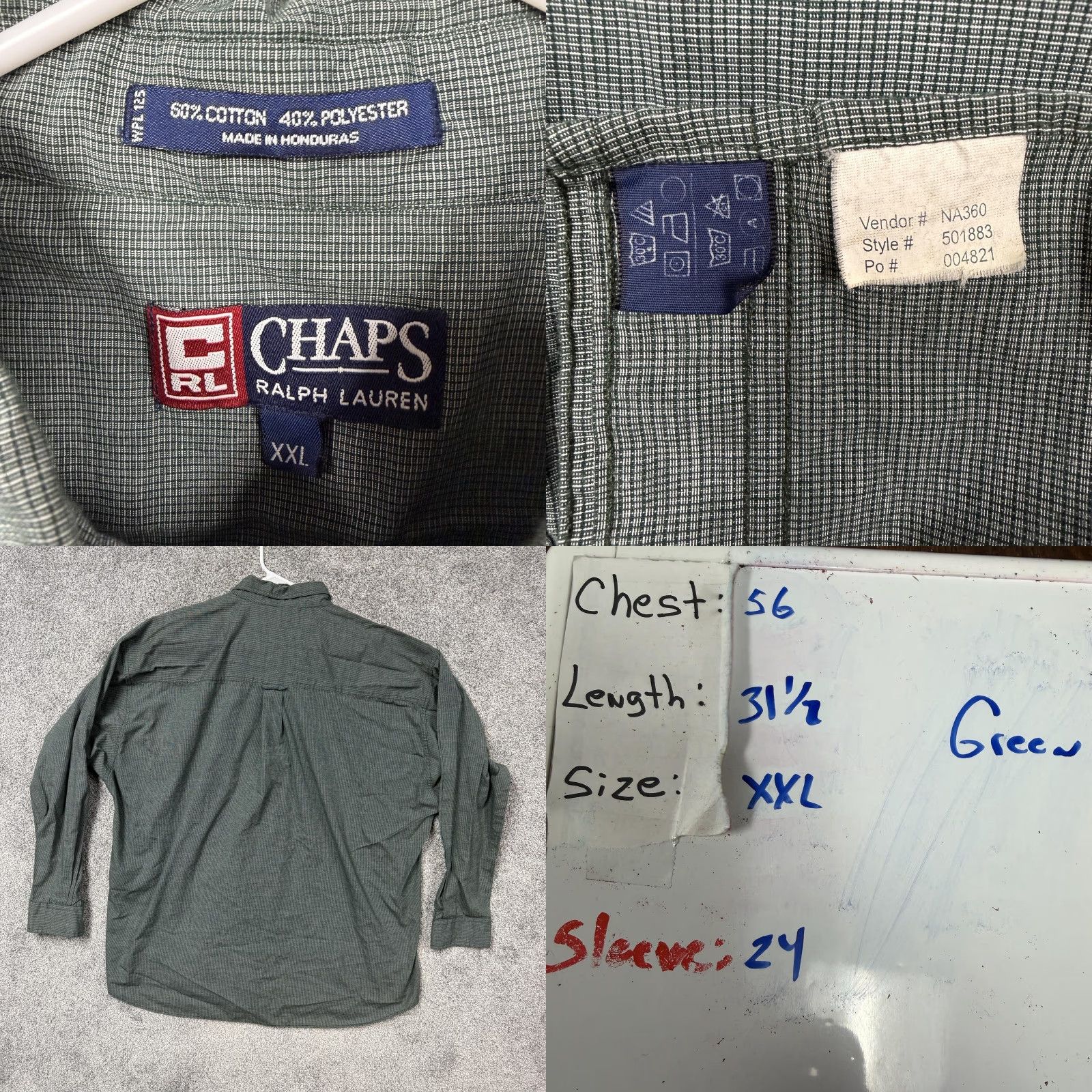 Ralph Lauren Chaps Ralph Lauren Shirt Mens 2XL Green Check Button Down Long Sleeve Casual Size US XXL / EU 58 / 5 - 8 Thumbnail