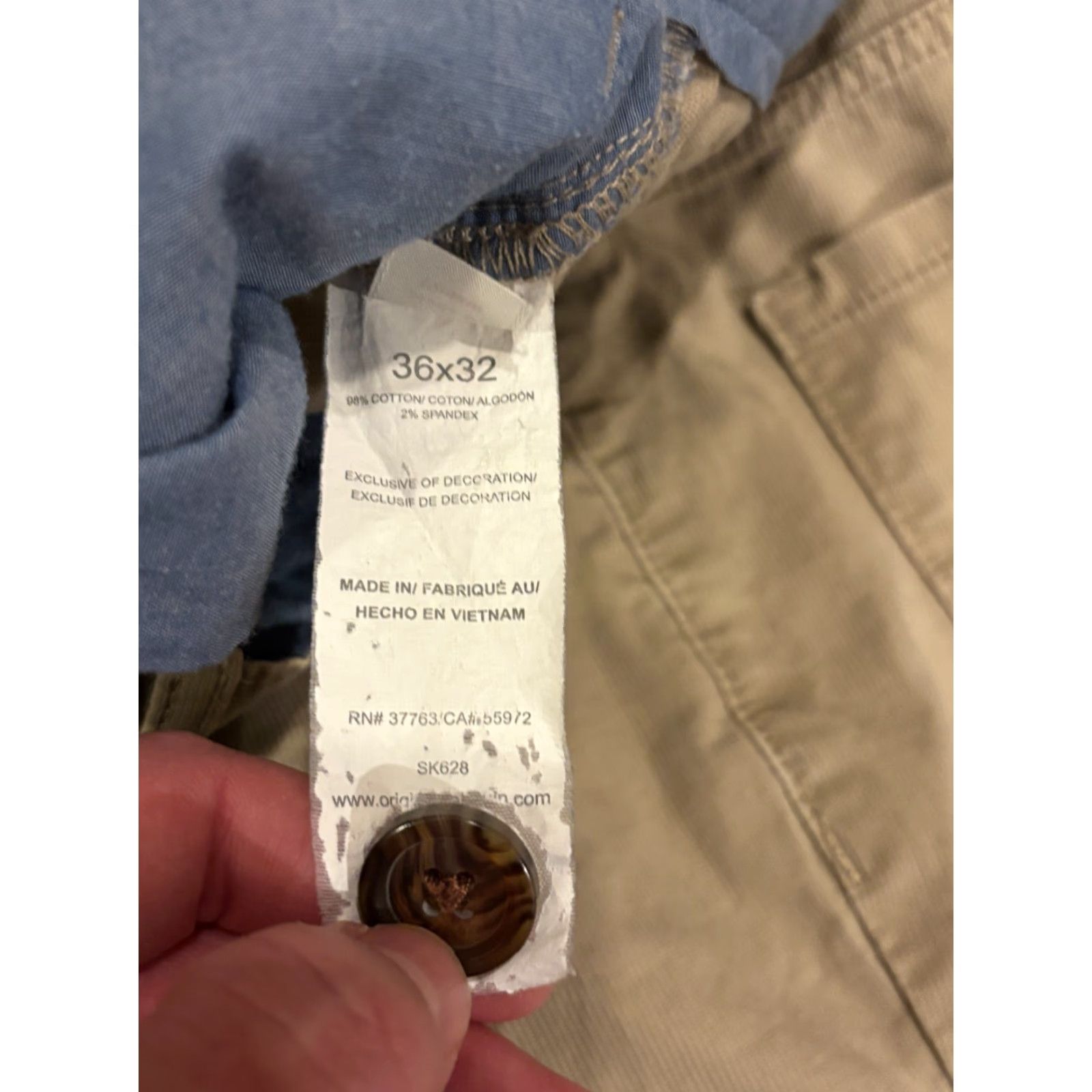 Vintage Penguin Chino Pants Mens 36x32 Khaki Beige Flat Front Twill Slacks Slim Straight Pockets Logo Casual Business Travel 36x32 Regular Beig e Size US 36 / EU 52 - 3 Thumbnail