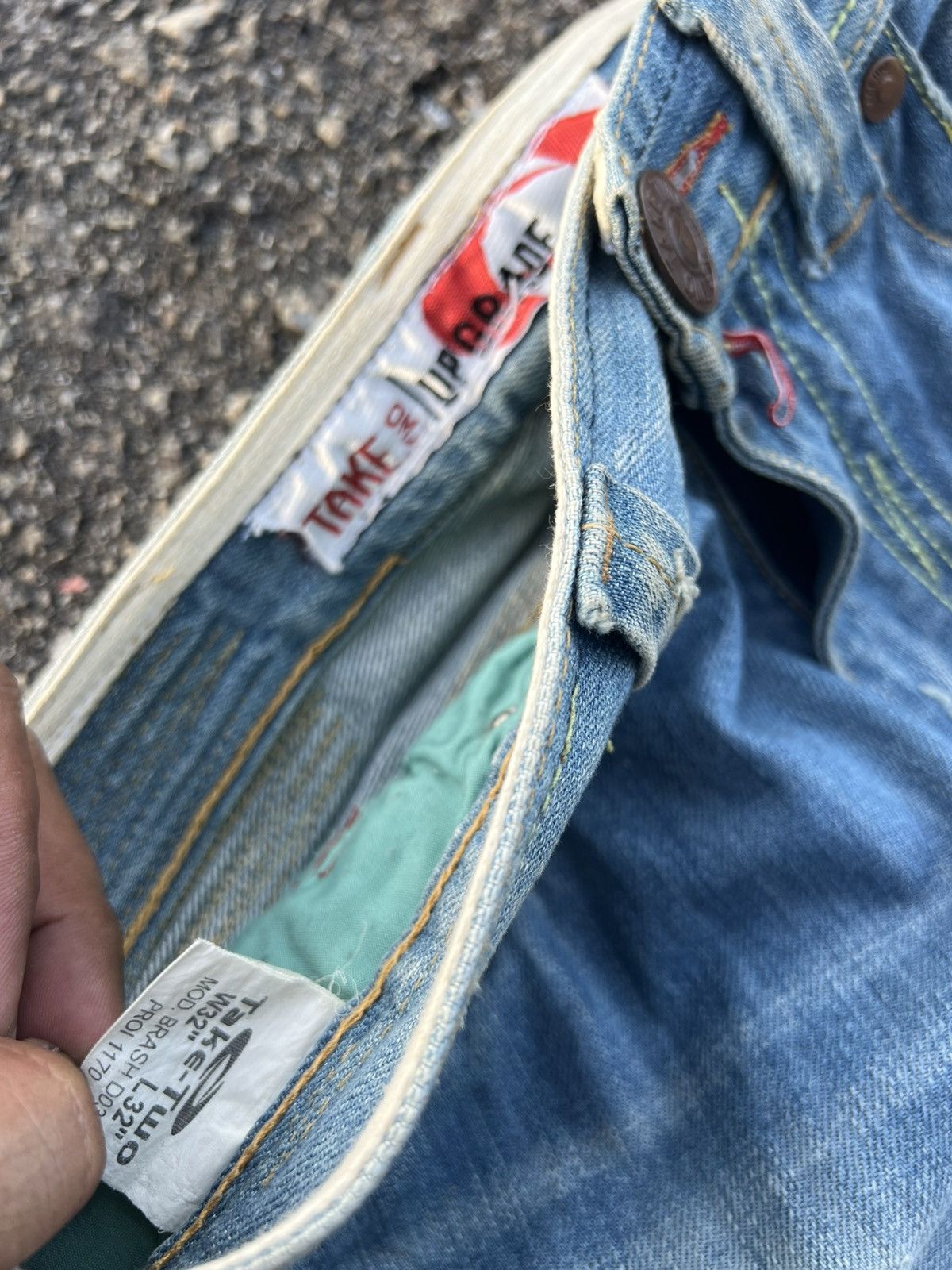 Japanese Brand Take Two Distressed Denim Size US 32 / EU 48 - 11 Thumbnail