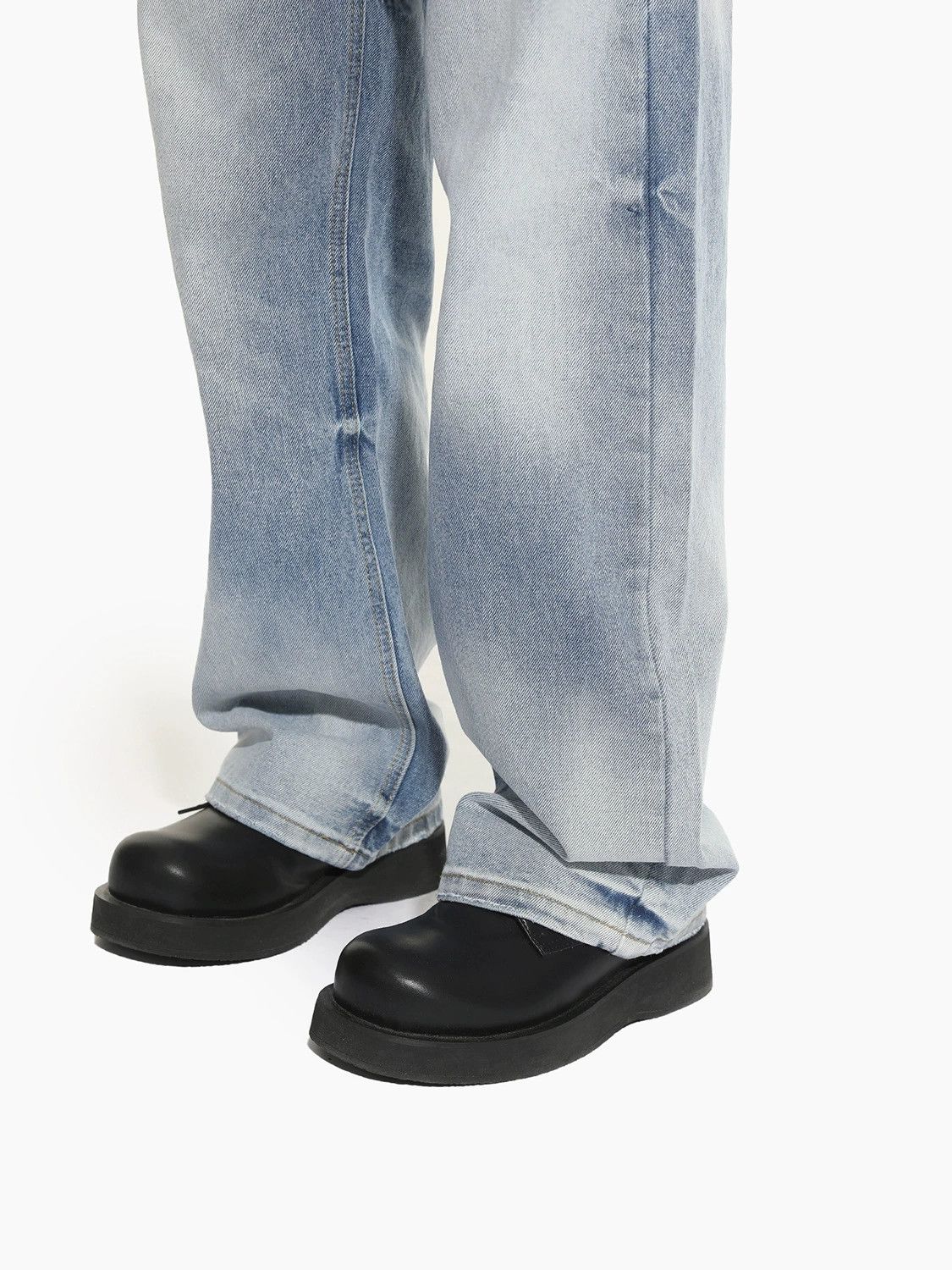 Jean Japanese retro distressed straight wide-leg washed jeans Size US 32 / EU 48 - 5 Thumbnail