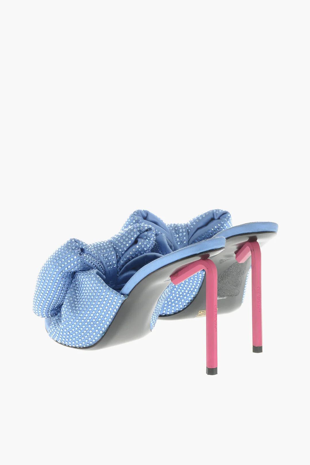 Off-White og1mm0426 Satin and Rhinestone Mules in Blue Size US 8 / IT 38 - 2 Thumbnail