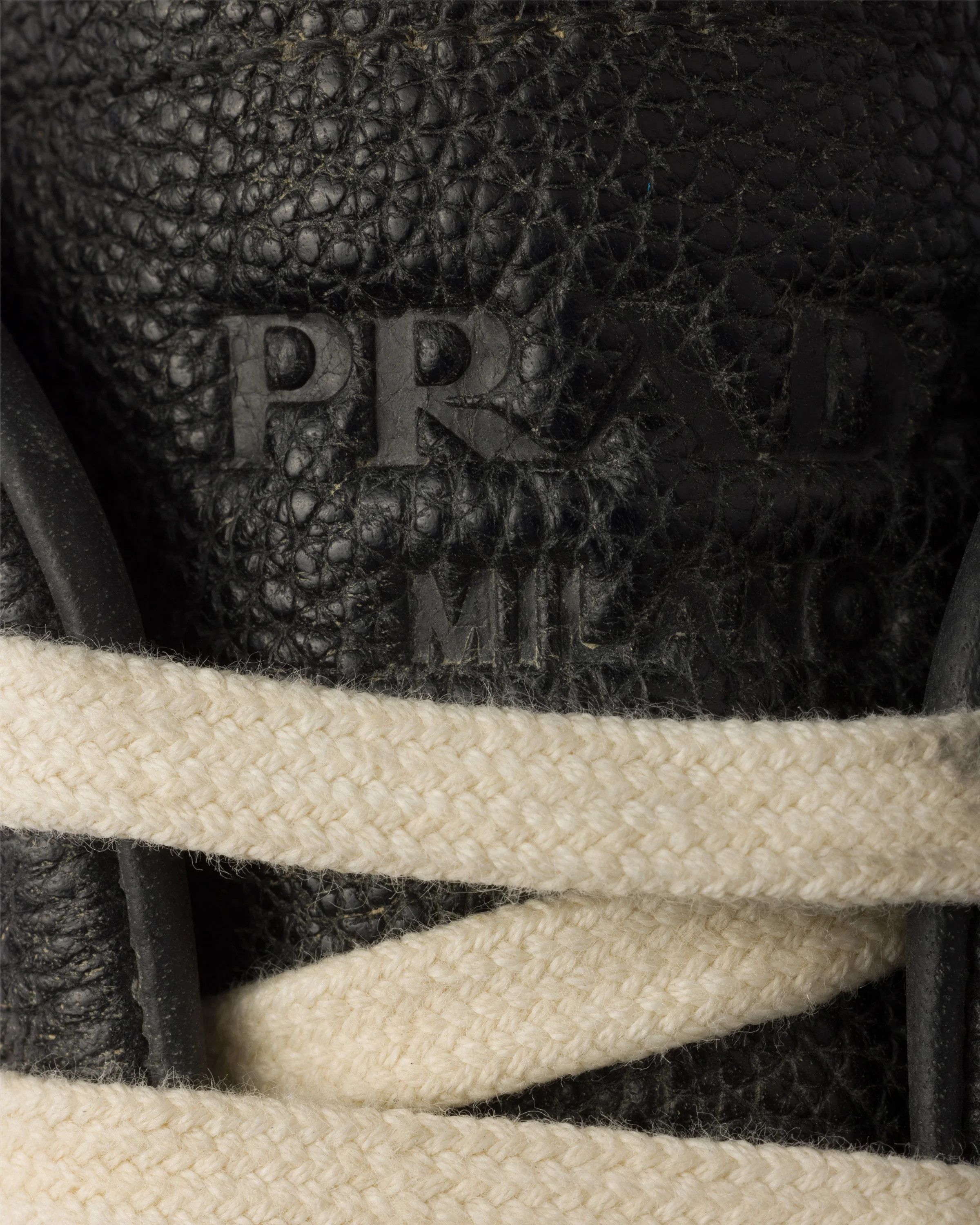 Prada o1w1db10426 Aged-Effect Leather Sneakers in Black Size US 11 / EU 44 - 6 Thumbnail