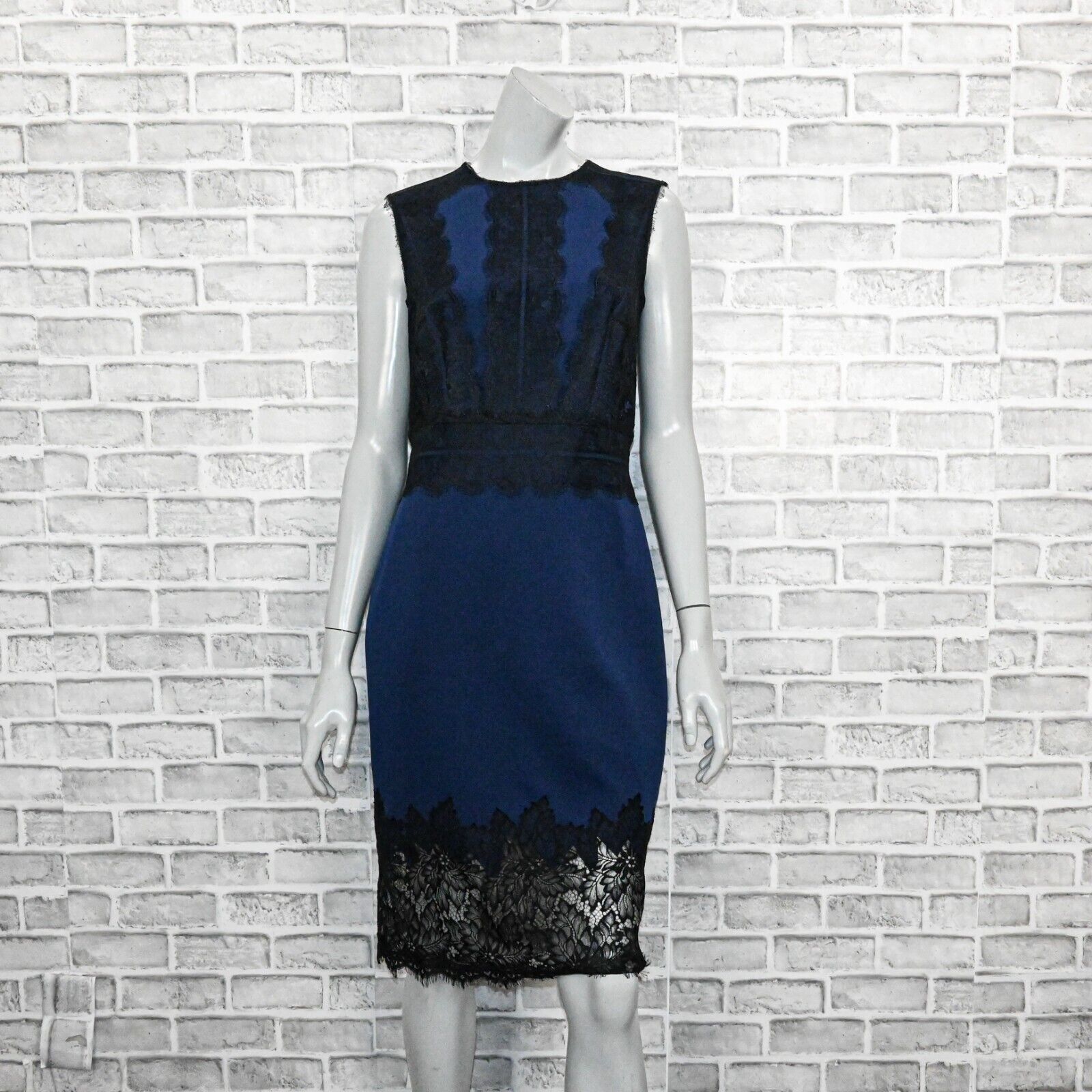 Tadashi Shoji TADASHI SHOJI Women's Lace-trimmed Milo Dress Scuba sheath Size M / US 6-8 / IT 42-44 - 3 Thumbnail