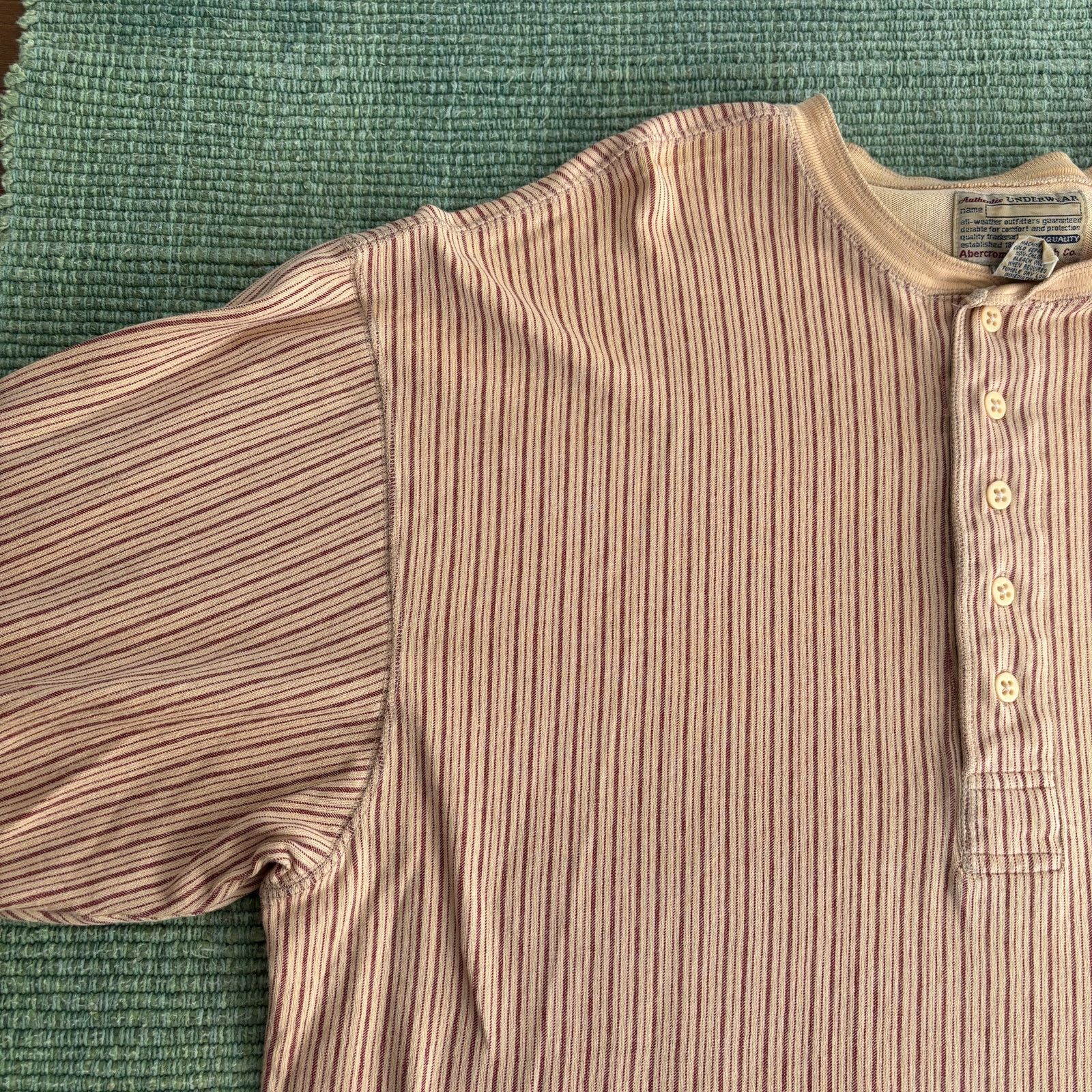 Abercrombie & Fitch 90s vintage abercombie & fitch striped cotton pajama shirt Size 44 - 4 Thumbnail