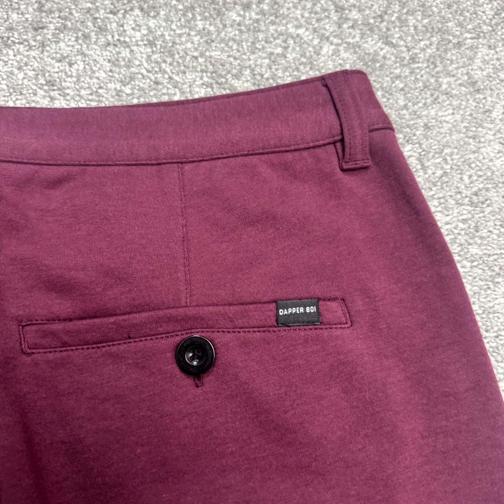Vintage Dapper Boi Slim Fit Chino Pants Mens 38 Burgundy Red Cotton Stretch 5-Pocket Flat Front Straight Leg Casual Workwear 60s None Size US 38 / EU 54 - 5 Thumbnail