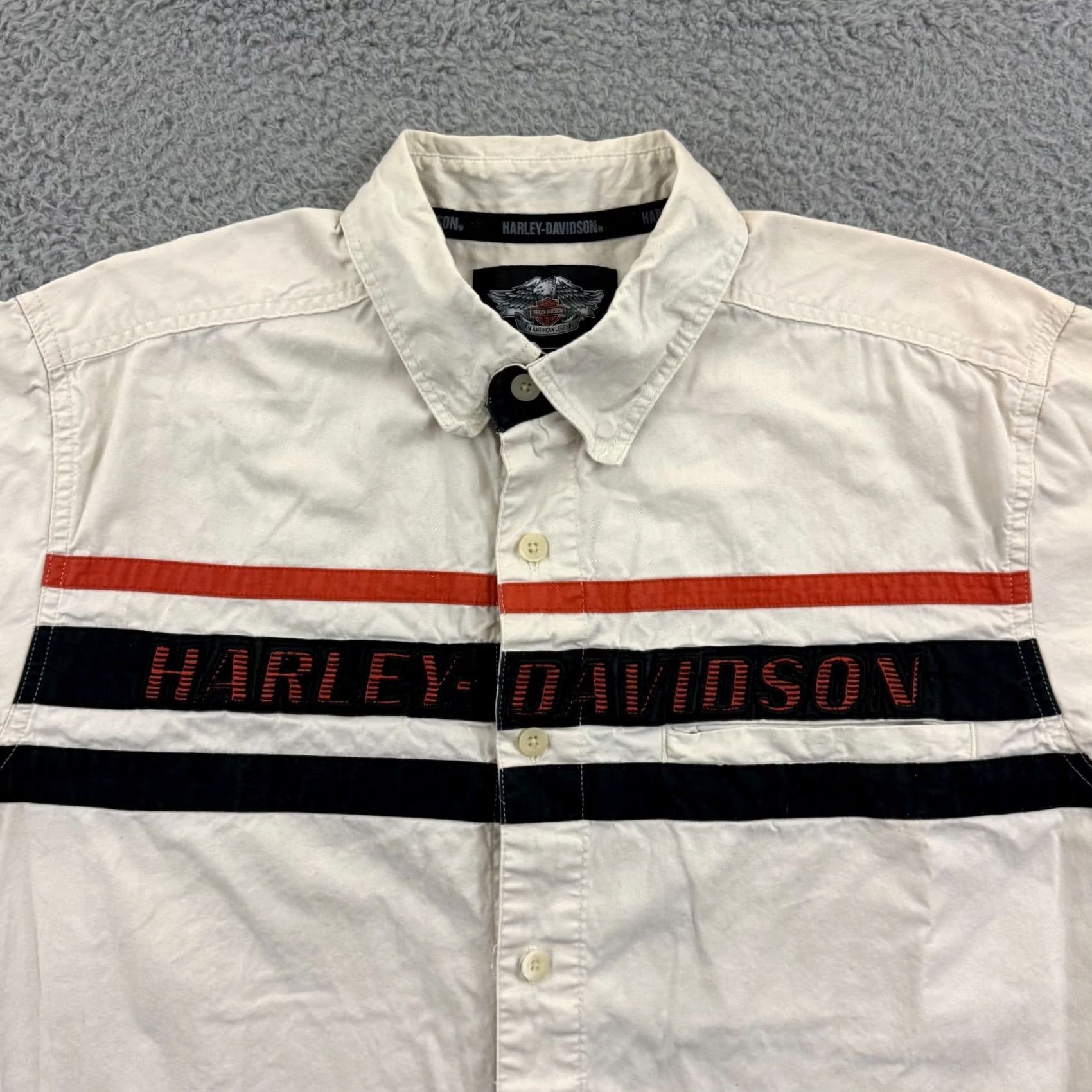 Harley Davidson VINTAGE Harley Davidson Shirt Mens L Short Sleeve Button Up Motorcycles Biker Size US L / EU 52-54 / 3 - 3 Thumbnail