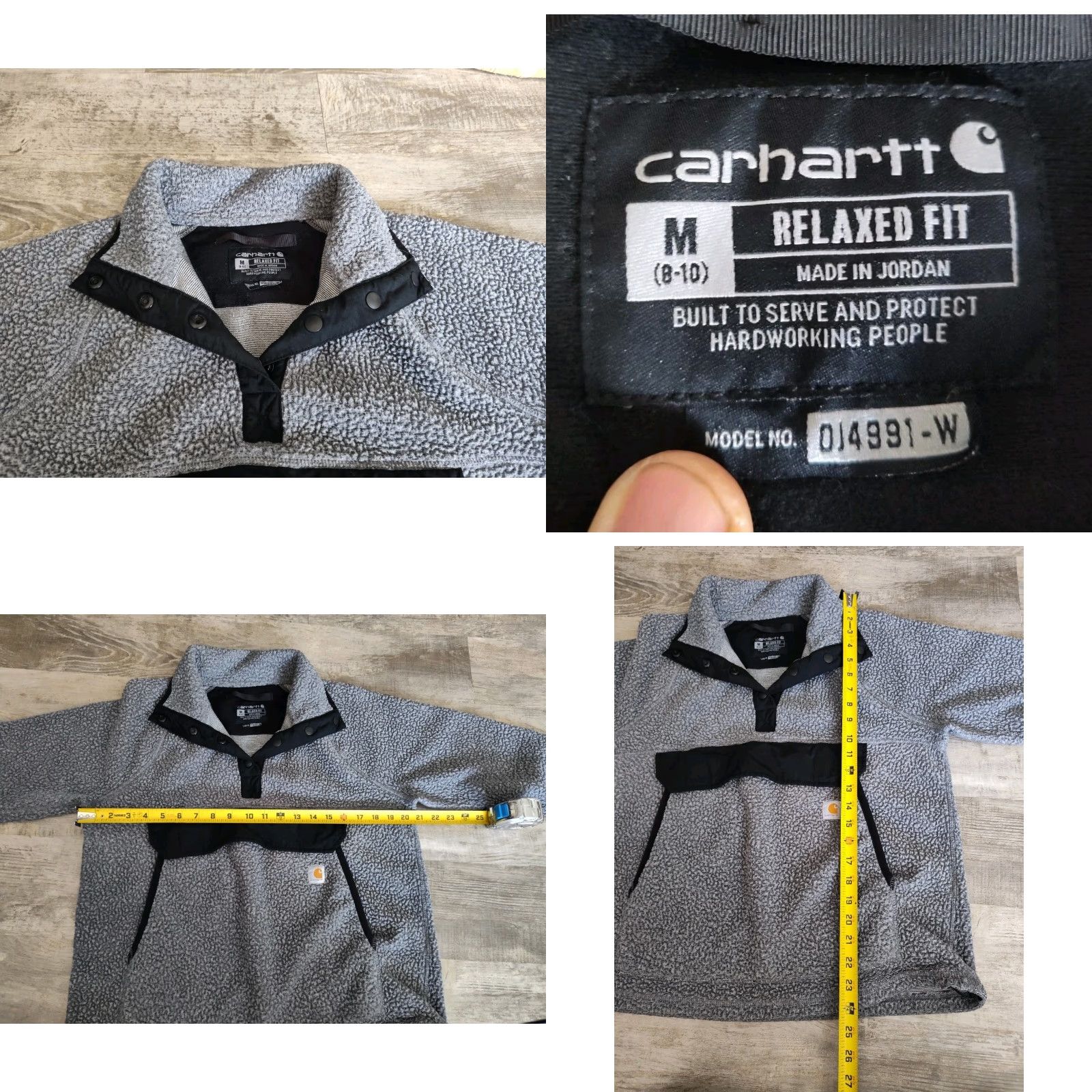 Carhartt Carhartt Women's Relaxed Fit Deep-Pile Fleece Quarter-Snap Pullover Slate Gray M Size M / US 6-8 / IT 42-44 - 8 Thumbnail