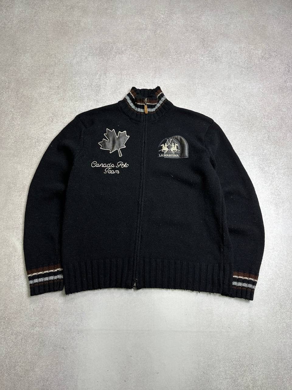 La Martina Vintage La Martina Canada Polo Team Y2K Knit Zip Sweater XL Size US XL / EU 56 / 4 - 2 Thumbnail