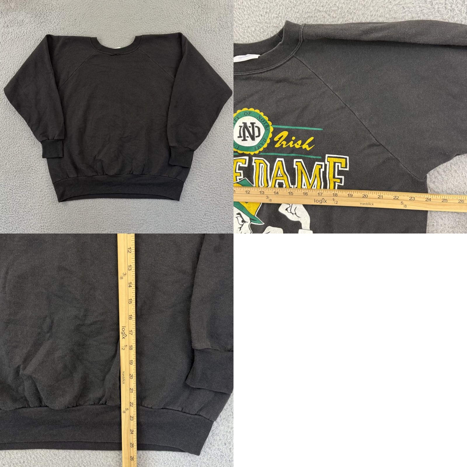 Vintage VINTAGE Notre Dame Sweatshirt Mens Large Black 80s Raglan Sport College Pullover Size US L / EU 52-54 / 3 - 8 Thumbnail
