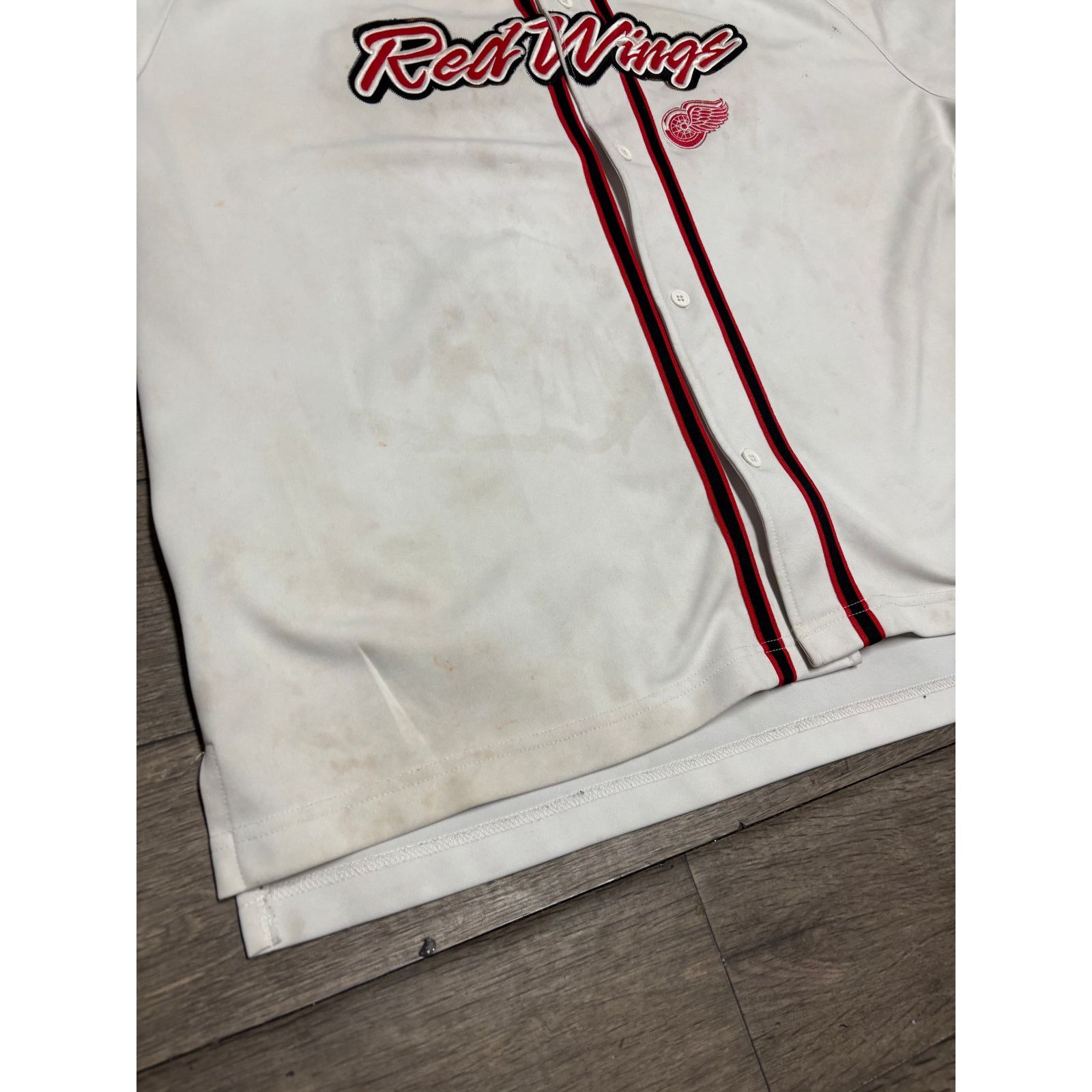 MLB × NHL × Vintage Vintage Detroit Red Wings Baseball Jersey Sz 3XL White 00s Size US XXL / EU 58 / 5 - 8 Thumbnail