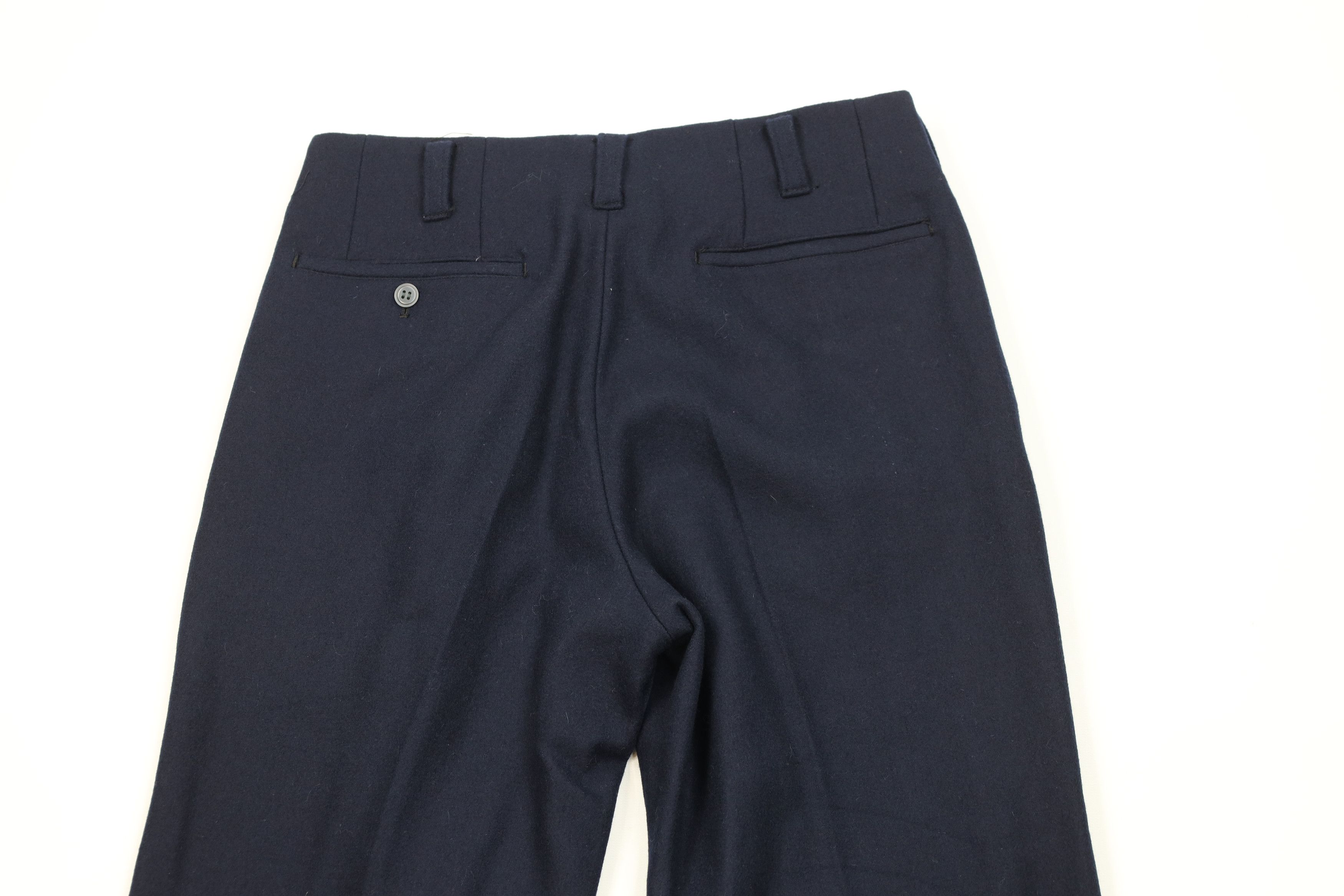 Vintage Vintage 70s Streetwear Wool Wide Leg Chino Pants Blue Size US 29 - 8 Thumbnail