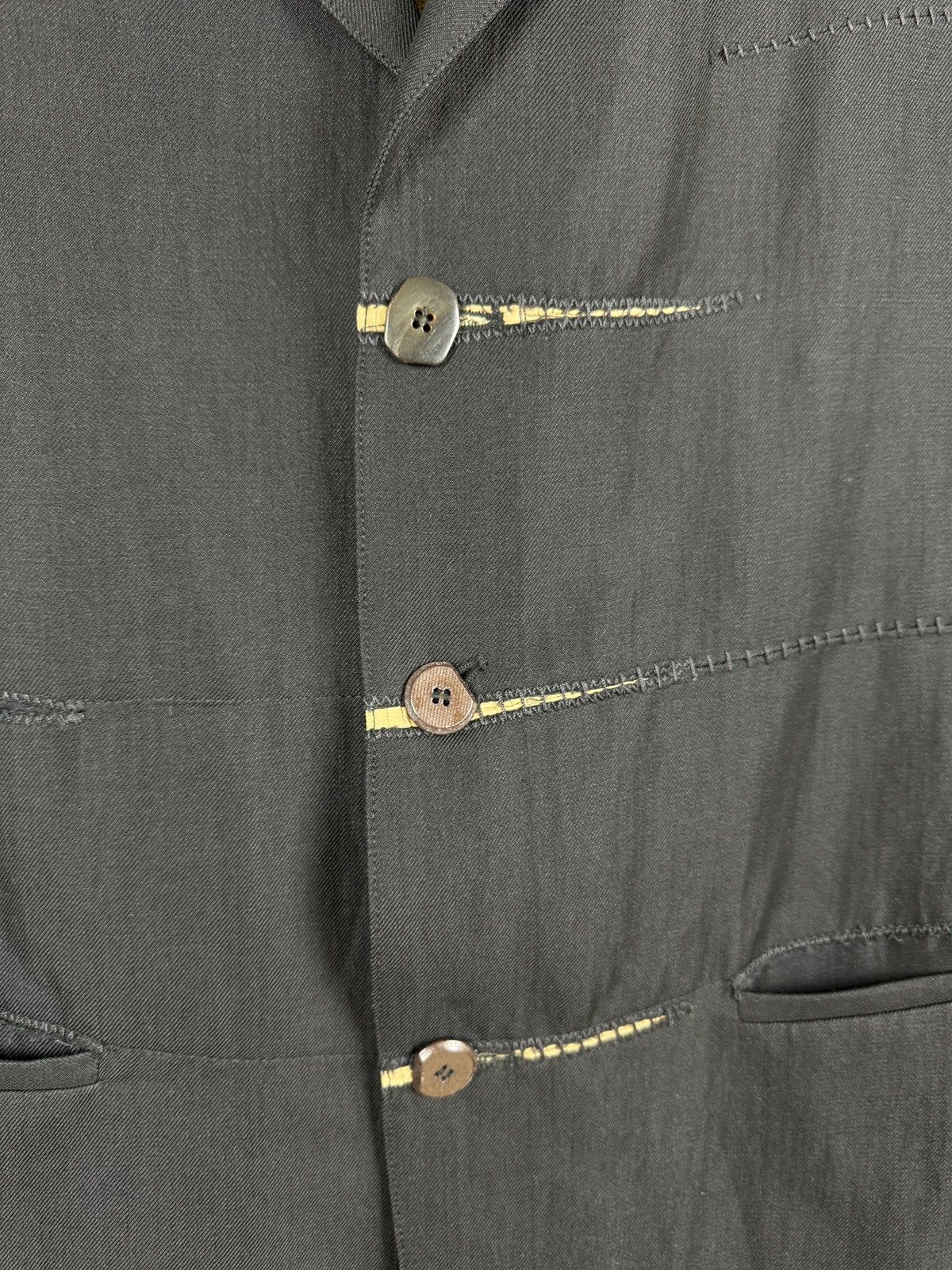 Marithe + Francois Girbaud Marithe Francois Girbaud black ramie wool avant garde blazer Size 42R - 8 Thumbnail