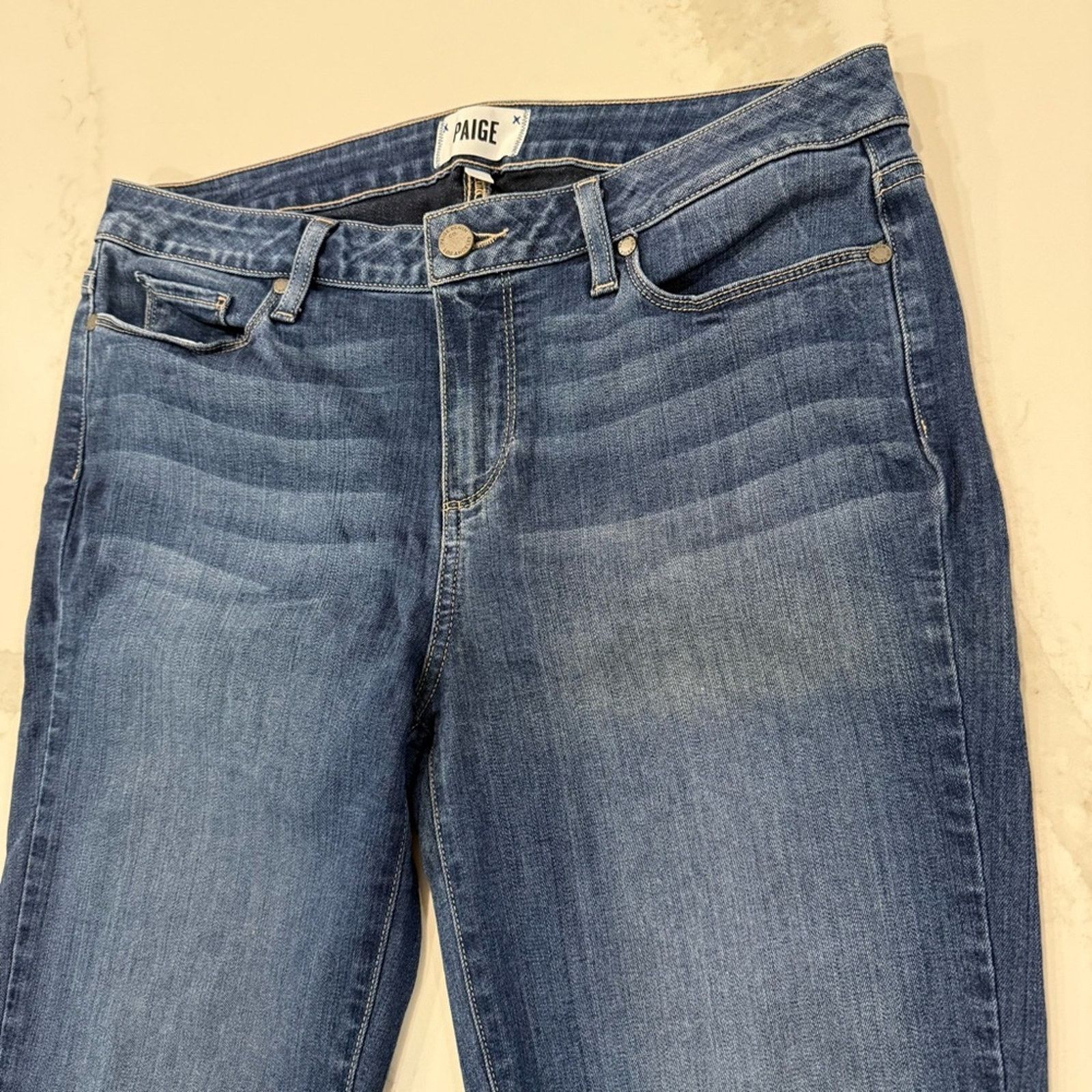 Paige PAIGE Skyline Skinny Denim Jeans Women's 31 Dark Blue Wash Size 31" - 3 Thumbnail