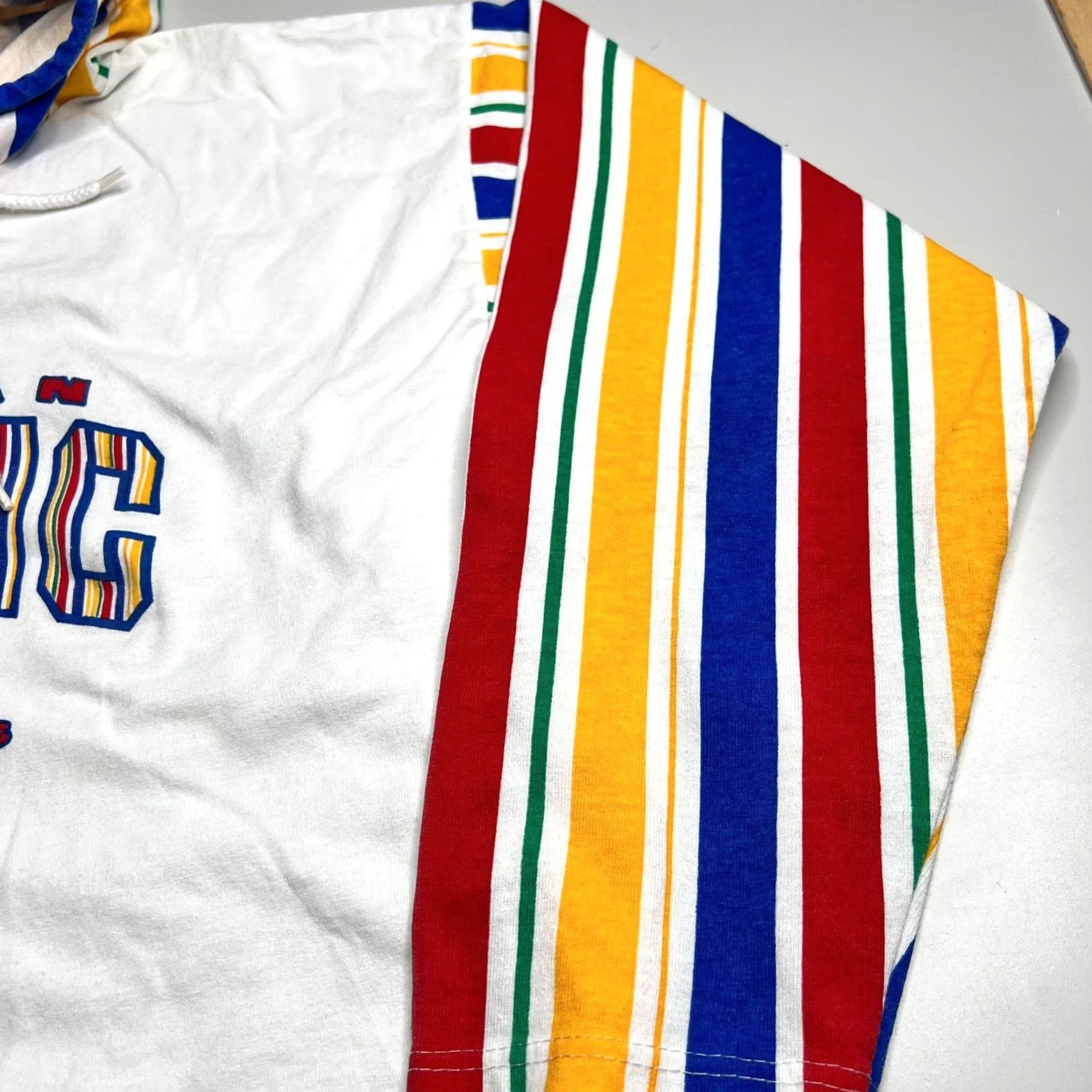 Vintage VINTAGE Cristina American Classic Hooded Long Sleeve Shirt L Mens White Striped Sleeves XL Size US L / EU 52-54 / 3 - 7 Thumbnail