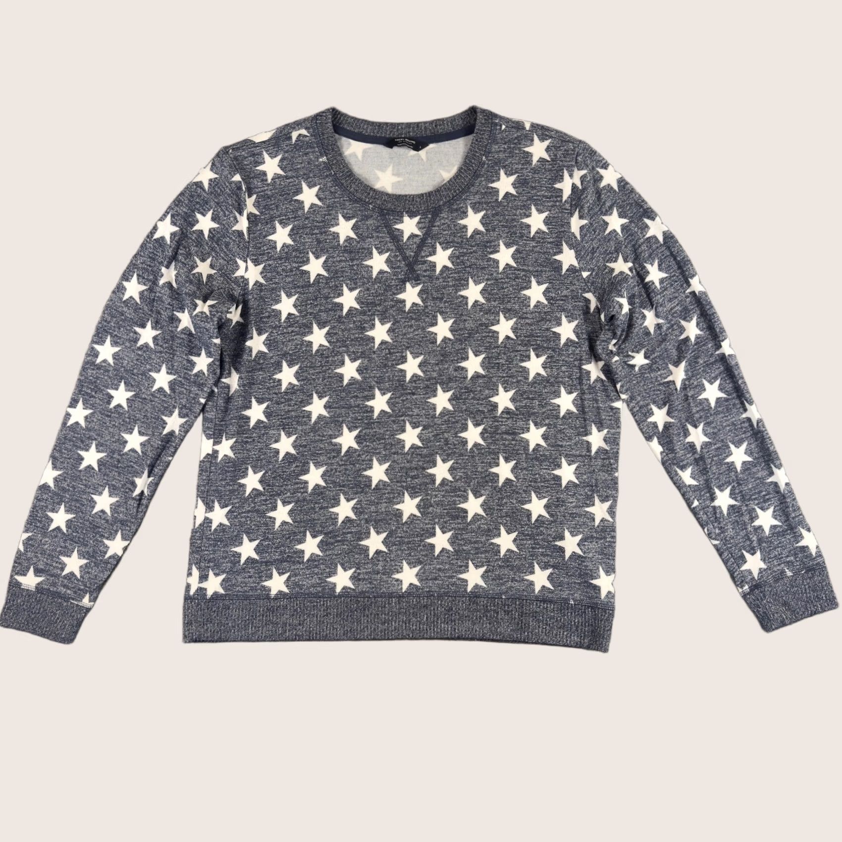 Lucky Brand Lucky Brand Sweater Womens Large Blue Star Print Crewneck Pullover Long Sleeve Size L / US 10 / IT 46 - 1 Thumbnail