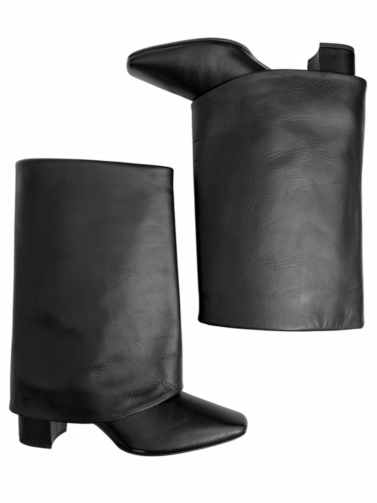 Issey Miyake $1200 Cover Leather Heel Boots Size US 8 / IT 38 - 1 Thumbnail