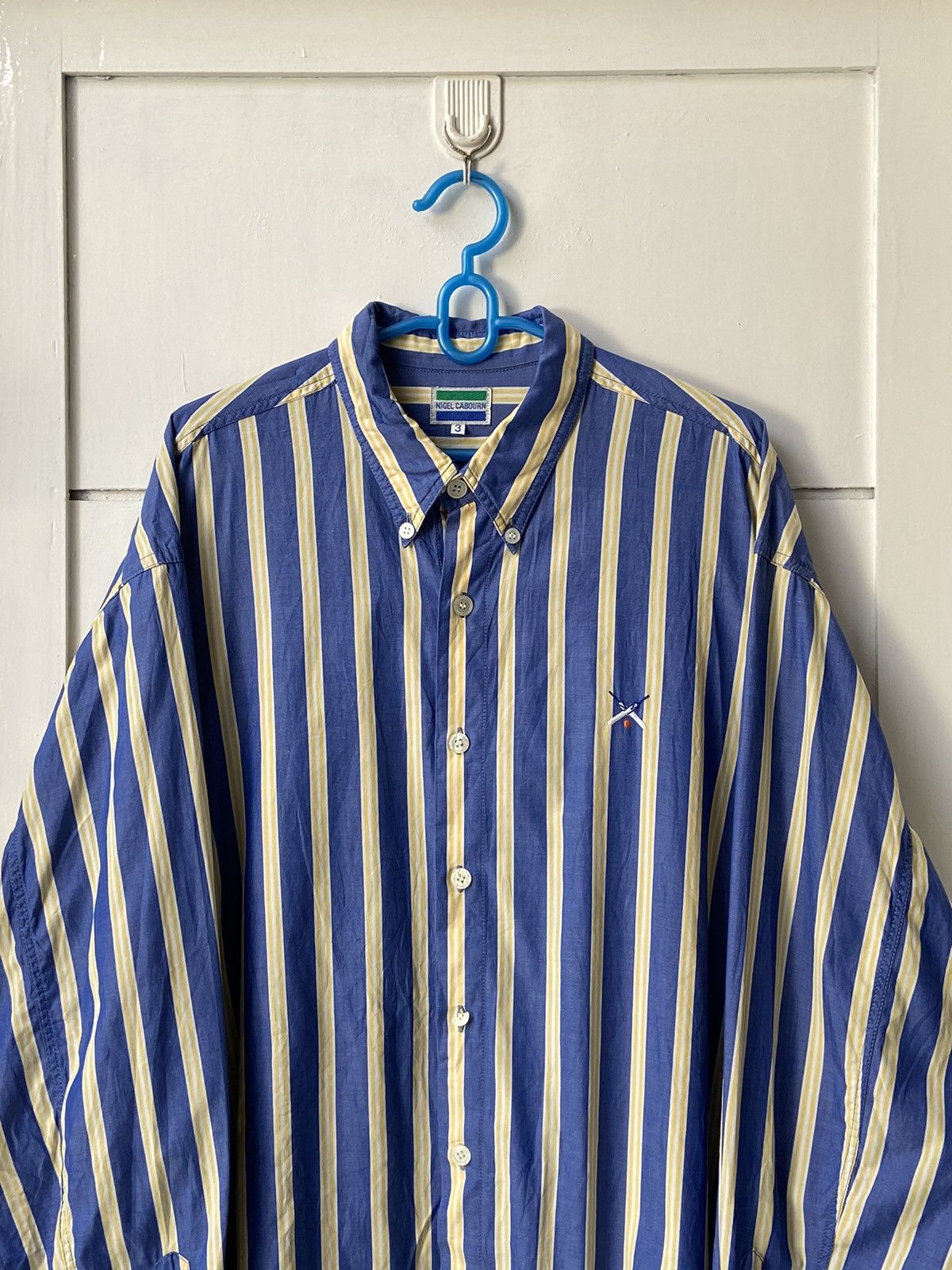 Nigel Cabourn NIGEL CABOURN Blue Striped Shirt Size US XL / EU 56 / 4 - 11 Thumbnail