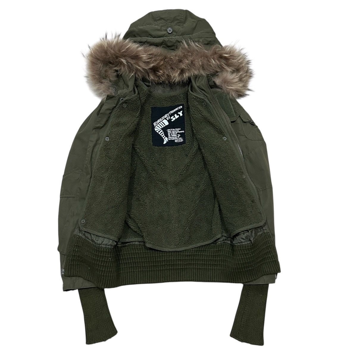 美品✨archive sly military fur modscoat y2k archive sly military fur mods coat y2k Sly Military Fur Jacket