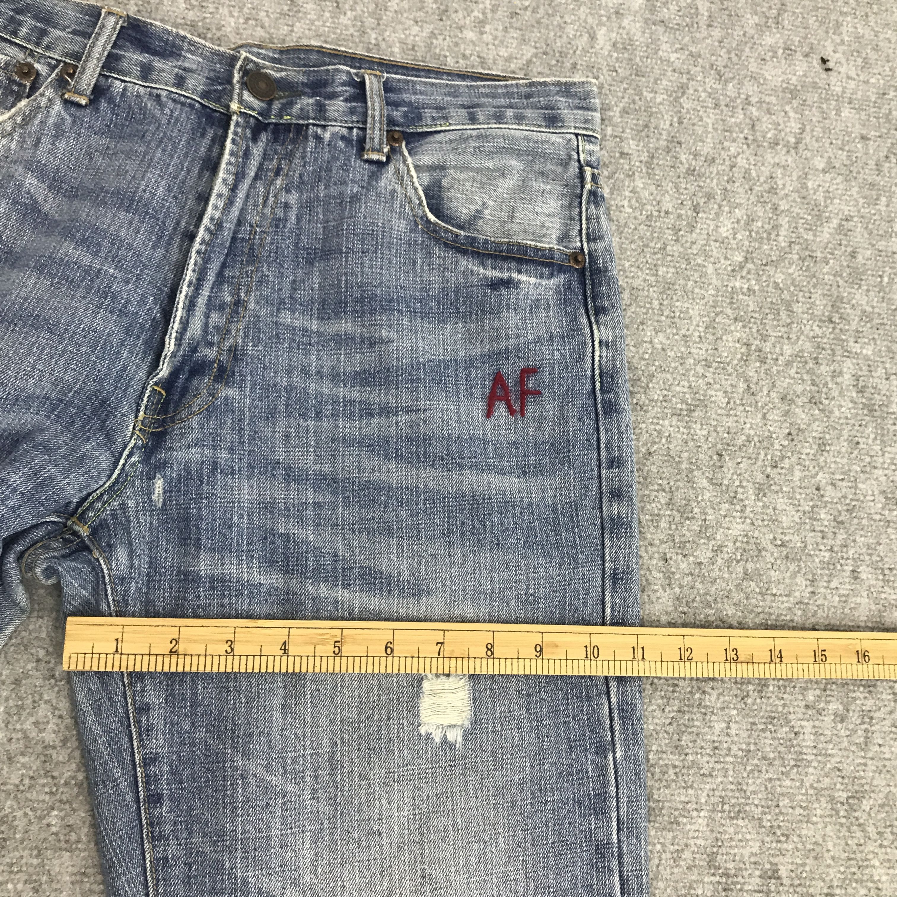 Abercrombie & Fitch Rare abercrombie & fitch distressed style japan denim pants Size US 30 / EU 46 - 9 Thumbnail