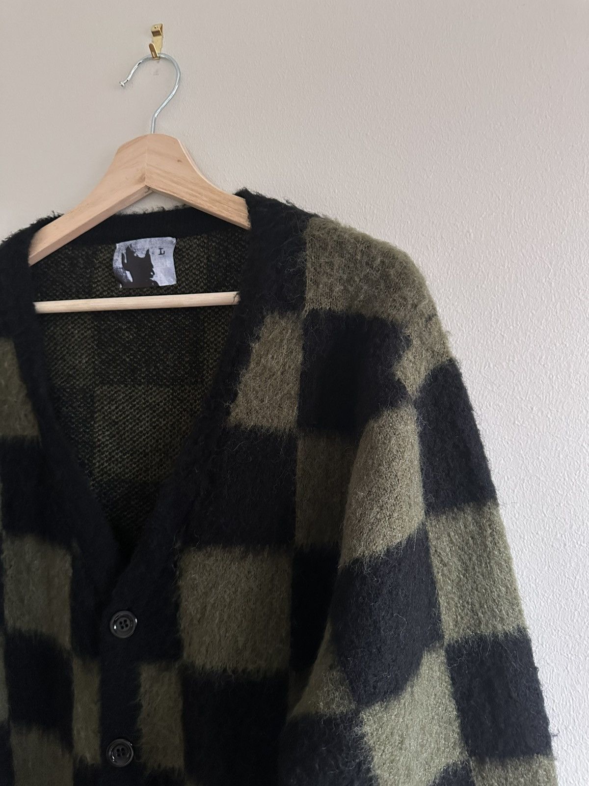 basketcase gallery Basketcase Gallery CHEQUER Mohair Blend Cardigan Size US L / EU 52-54 / 3 - 3 Thumbnail