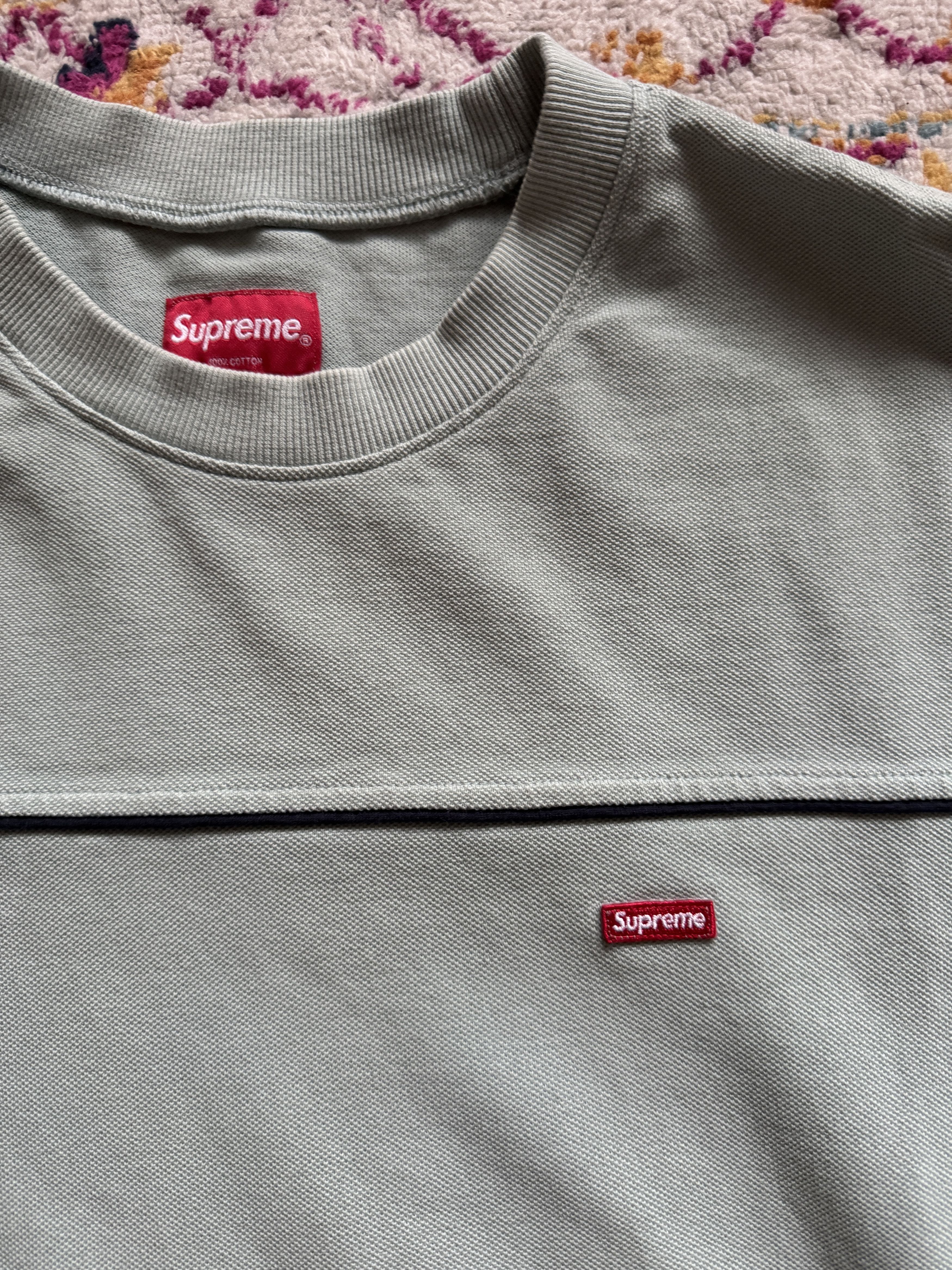 Supreme F/W 2017 Multicolor Piping Pique Crewneck Sweater Size US M / EU 48-50 / 2 - 2 Thumbnail