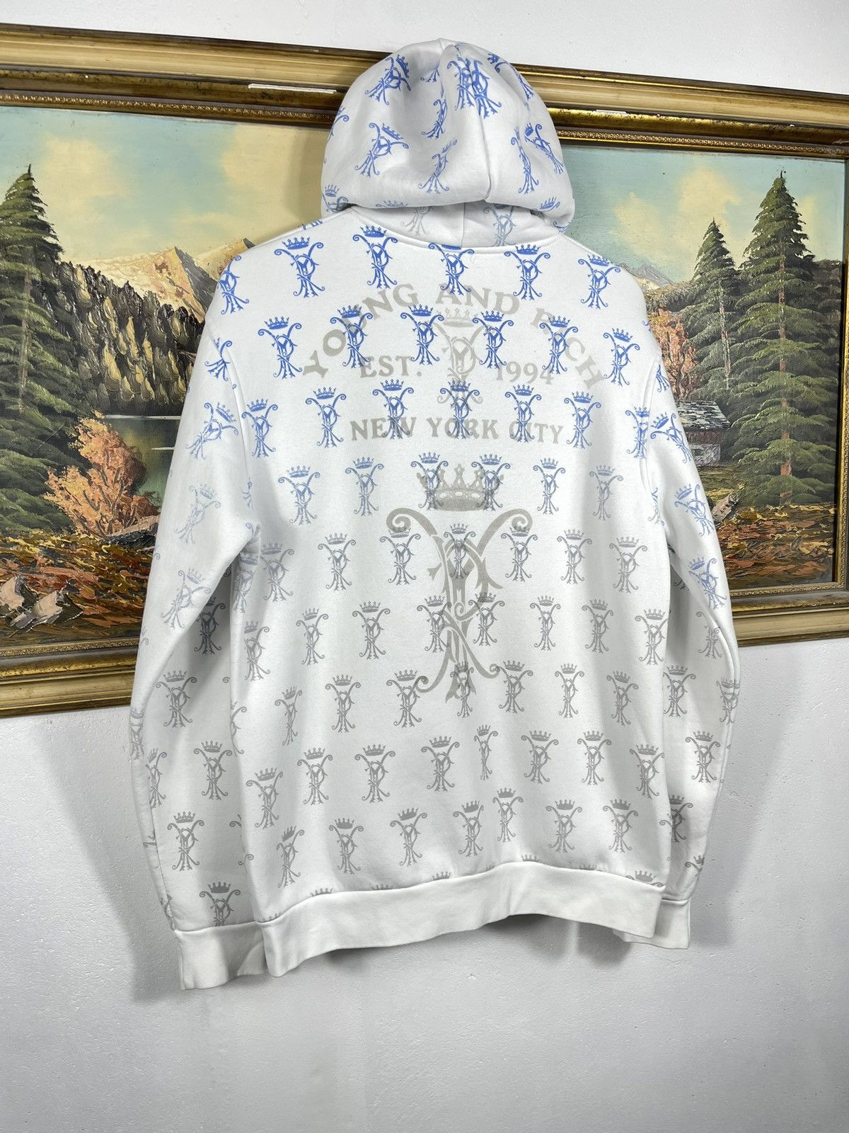 Christian Audigier × Ed Hardy × Vintage Ed Hardy Retro 00s Hoodie With Crystals Affliction Grunge Size US XL / EU 56 / 4 - 8 Thumbnail