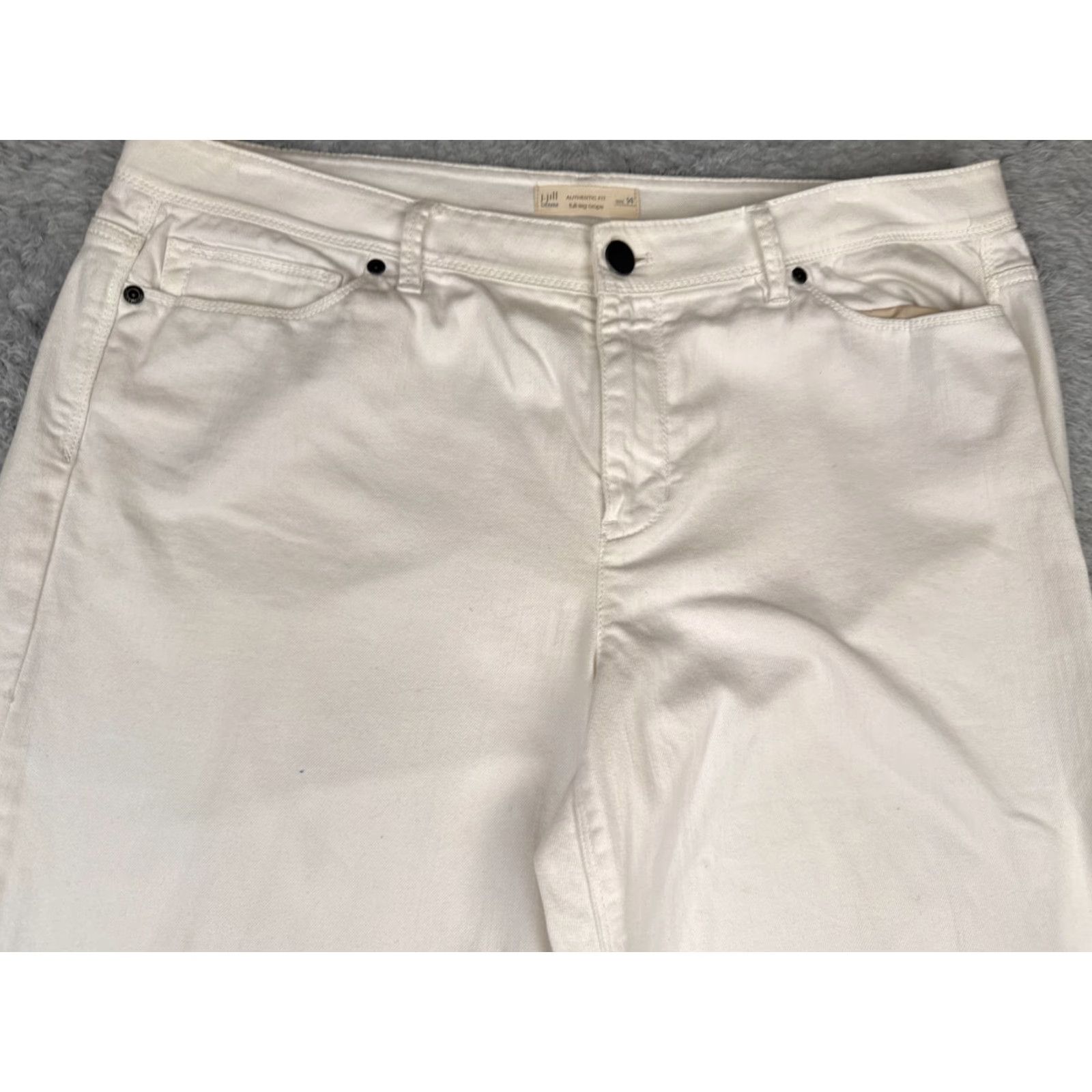 J. Jill J. Jill Jeans Women 14 White Denim Capri Raw Hem Authentic Fit Cotton Blend 36x24 - Regular Jeans - Kid? Size 36" / US 14 / IT 50 - 4 Thumbnail