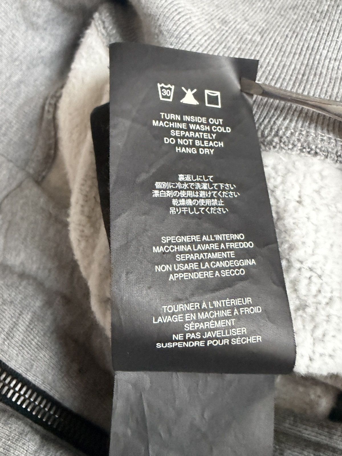 Fear of God Fear of God Eternal Logo Flocked Cotton Jersey Zip Up Hoodie Size US XL / EU 56 / 4 - 13 Thumbnail