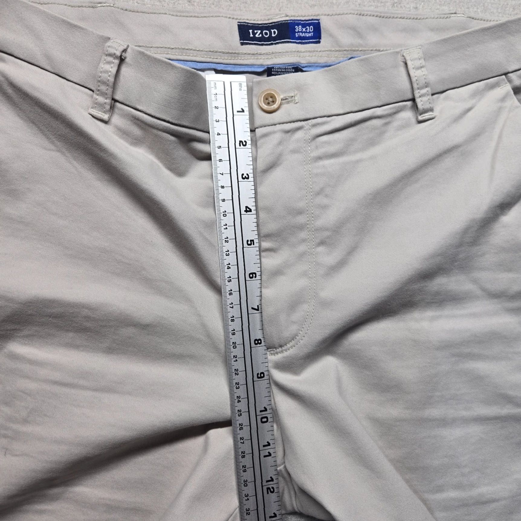 Izod IZOD Pants Khakis Beige 38x30 Adult Men Size Beige Khaki Straight Inseam 30 Men's Pants Size US 38 / EU 54 - 5 Thumbnail