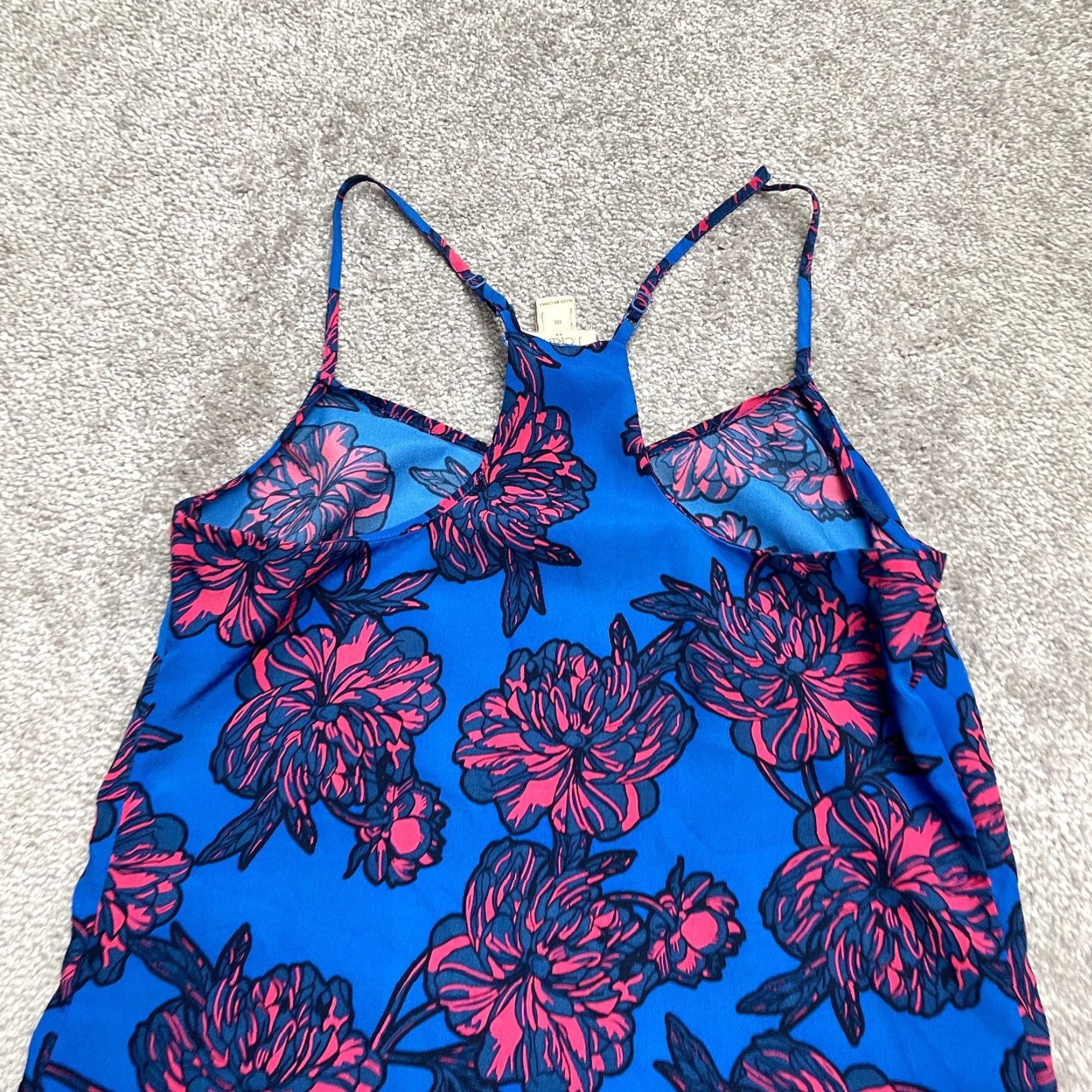 J.Crew J.Crew Top Womens 00 Blue Pink Floral Racerback Casual Tropical Camisole Size XXS / US 00 / IT 34 - 4 Thumbnail