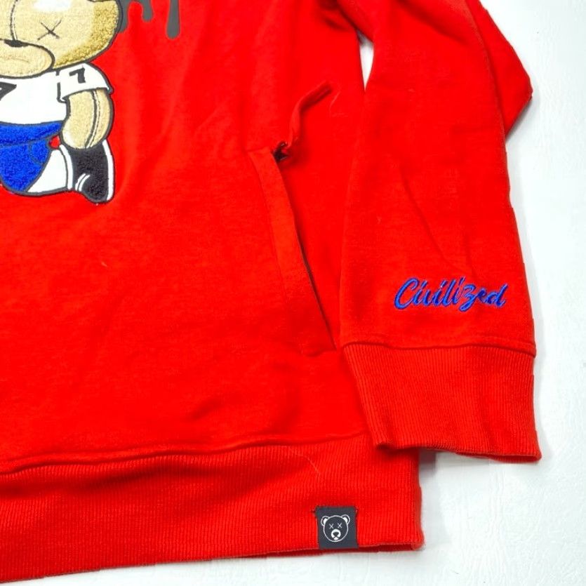 Vintage Civilized Sweatshirt Mens XL Red Embroidered Kapernick #7 Bear Crewneck EUC Size US XL / EU 56 / 4 - 4 Thumbnail